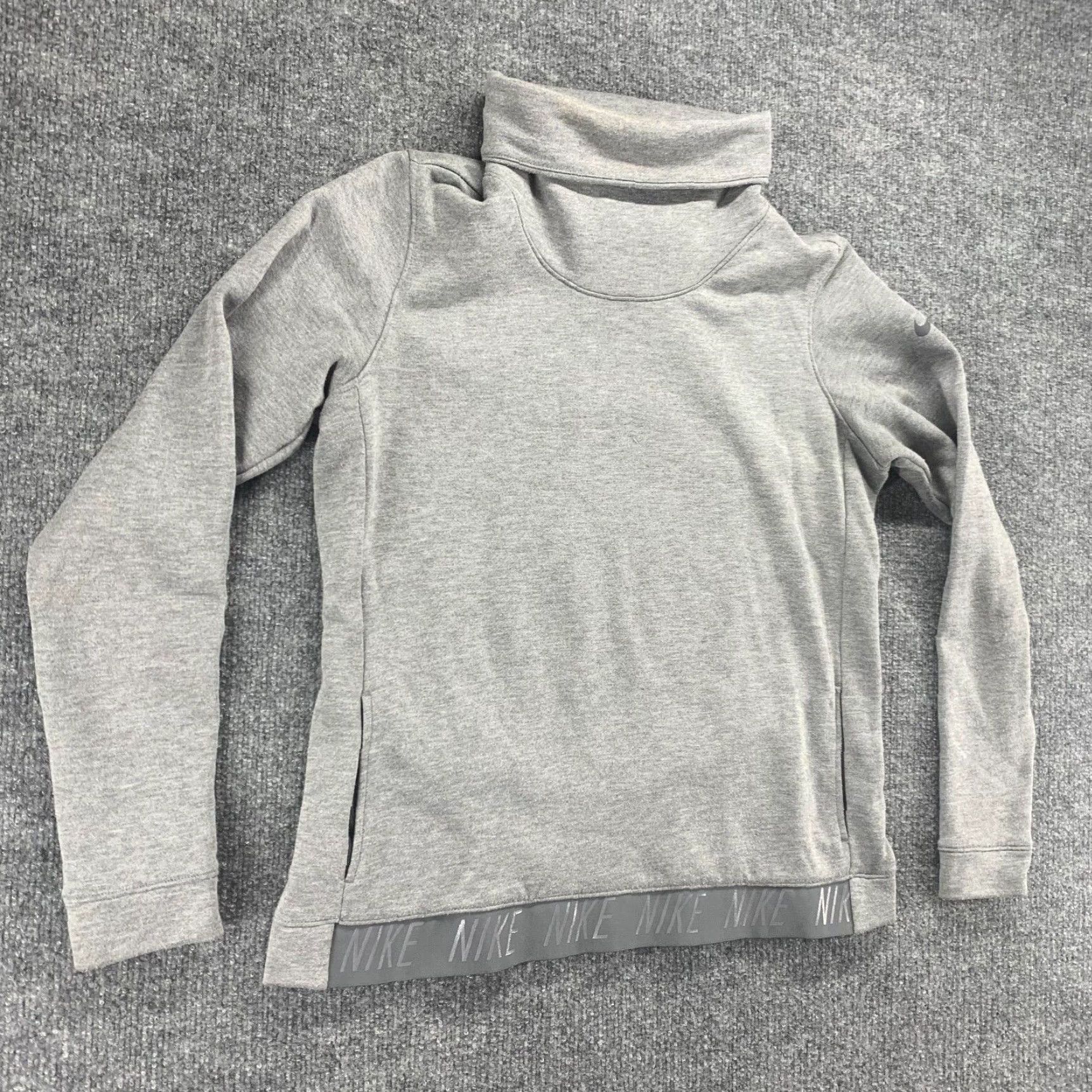 Nike Nike Womens Sweatshirt Medium Gray Pullover Dri-FIT Turtleneck Activewear Size M / US 6-8 / IT 42-44 - 2 Thumbnail
