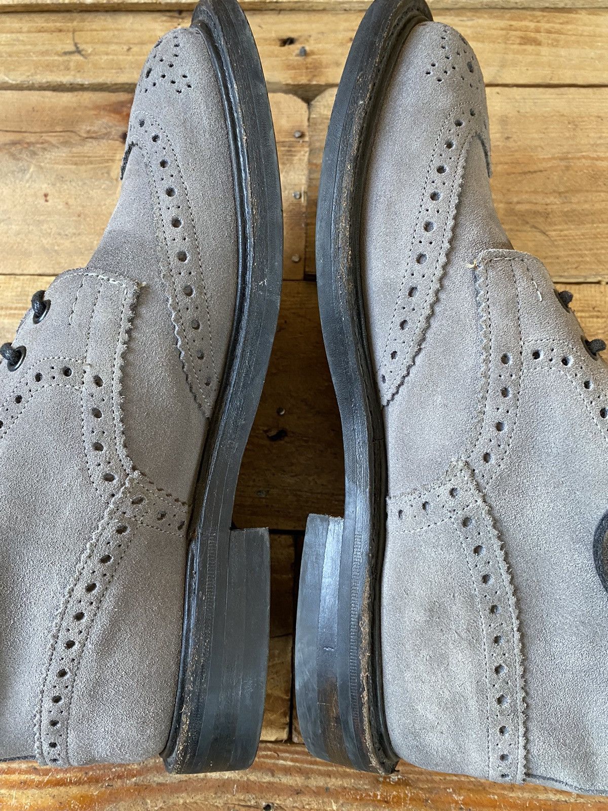 Tricker's Trickers Stow Country dress suede wingtip brouges sz 7.5 Size US 8.5 / EU 41-42 - 14 Thumbnail