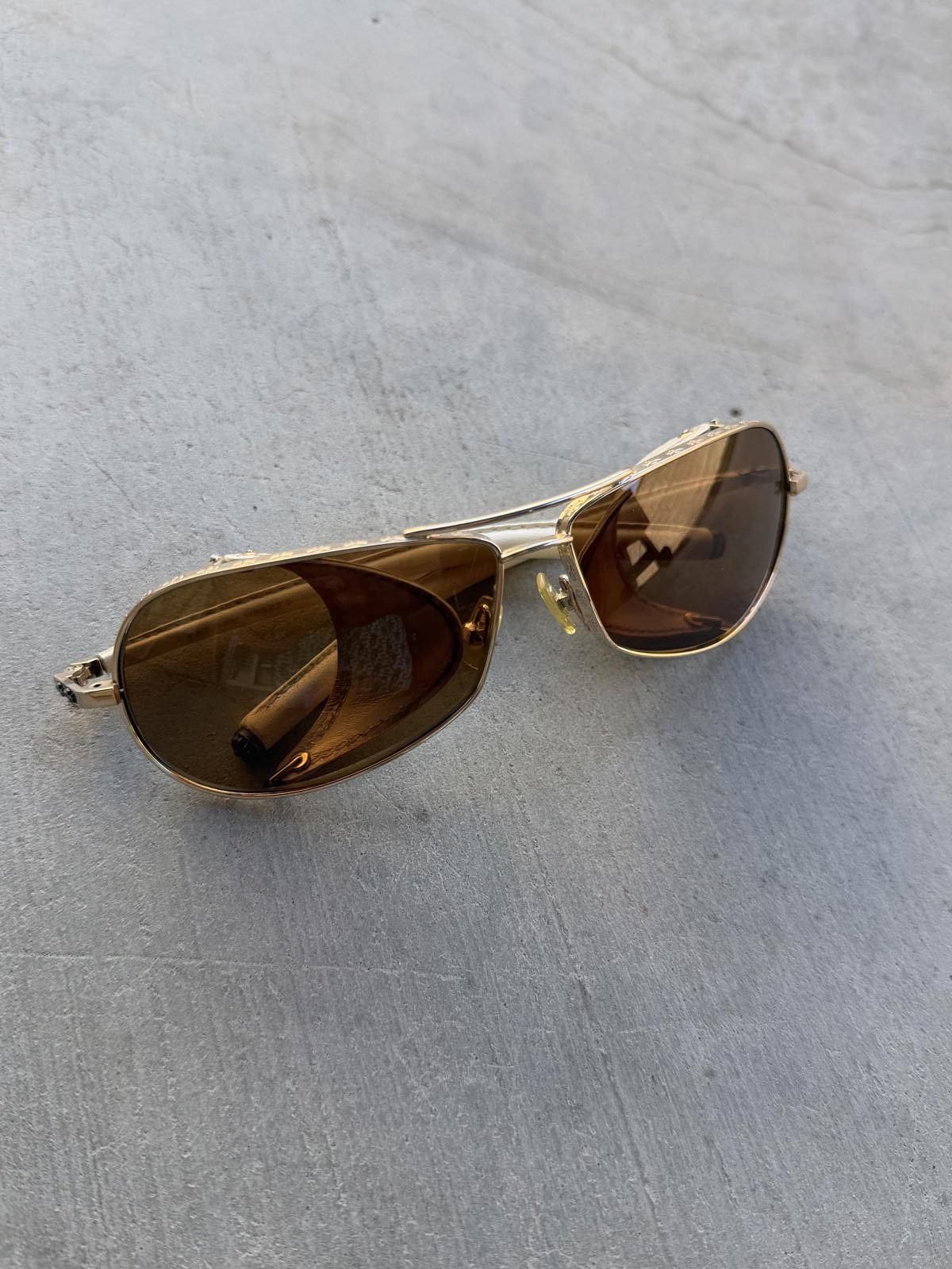 Chrome Hearts Chrome Hearts Cross Patch CHUTE Sunglasses White Leather Size ONE SIZE - 2 Thumbnail