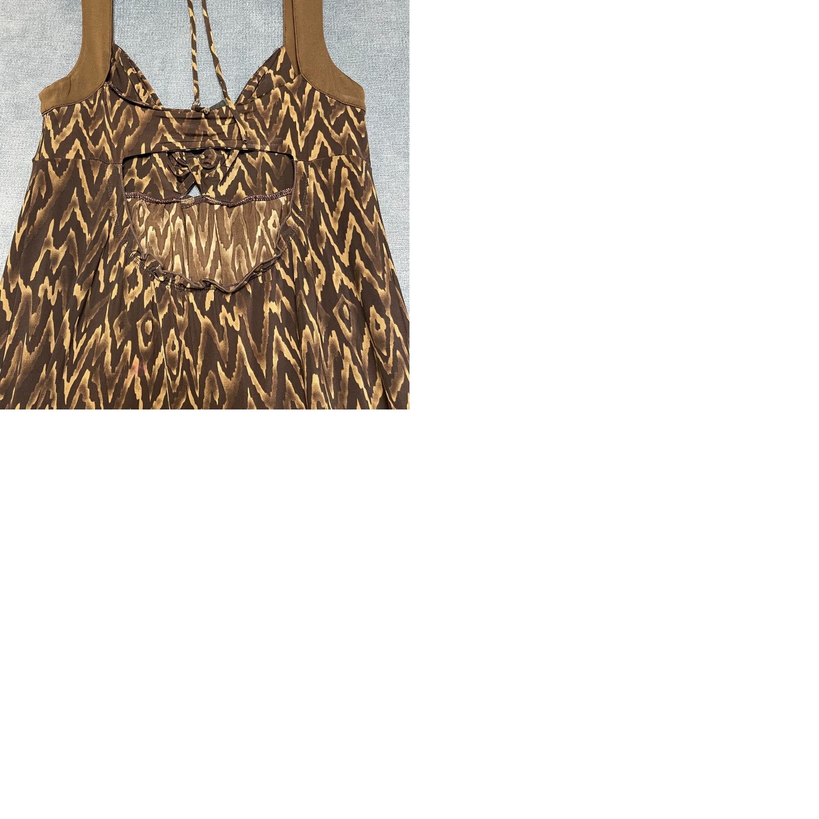 Guess Guess Maxi Dress Womens Medium Brown All Over Print Beach Wear Keyhole Back Size M / US 6-8 / IT 42-44 - 12 Thumbnail