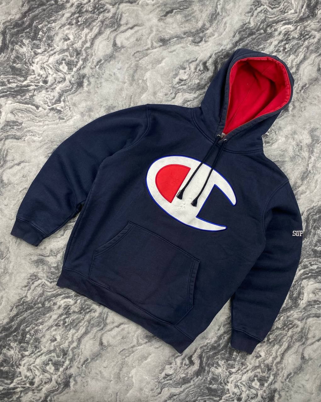 Champion × Supreme Supreme X Champion Hoodie SS14 Blue Orange