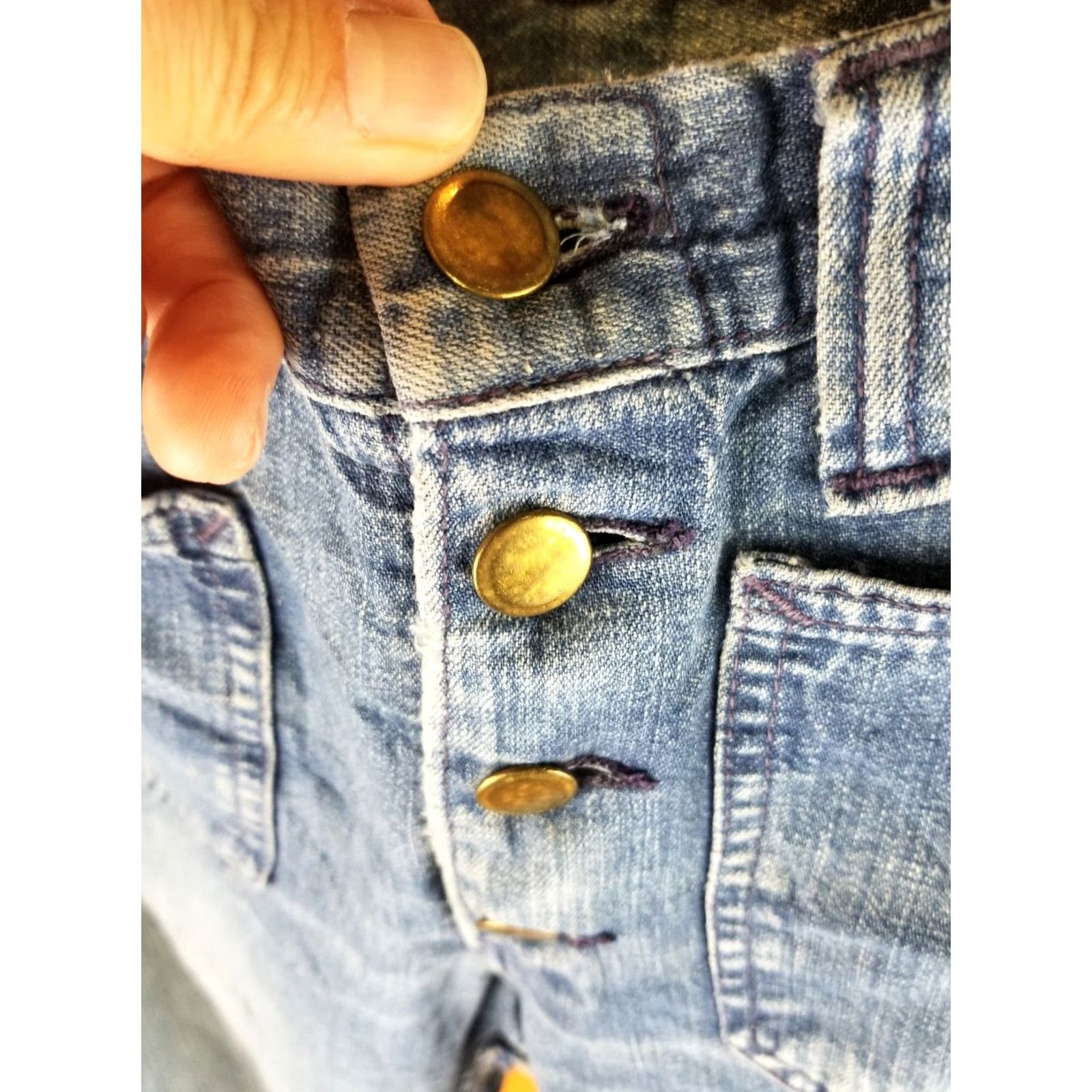 Lee VINTAGE Lee Bellbottom Distressed Hippie Trashed Jeans SZ 30 Jeans Women Blue 70's 30 32 40 33 Cotton Denim Bootcut Mens Womens Boys Girls Size 30" / US 8 / IT 44 - 7 Thumbnail
