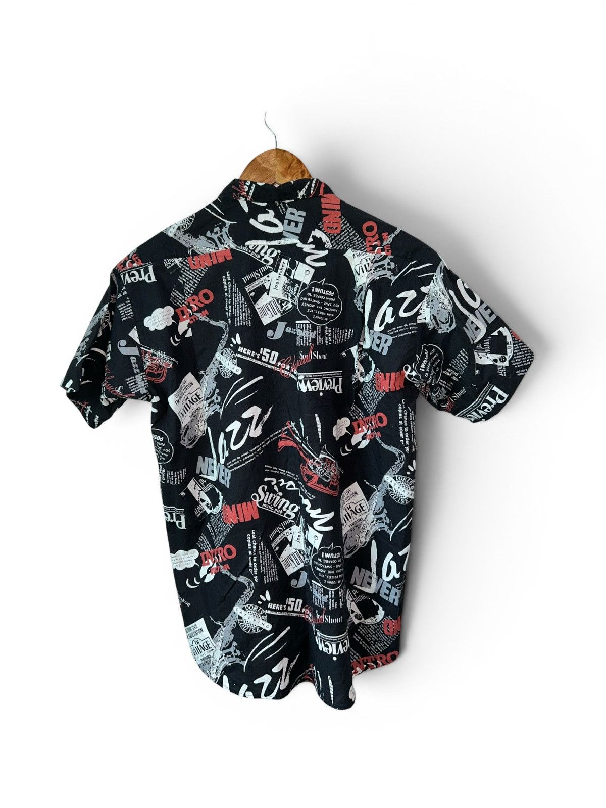 Japanese Brand 90s ASSSA Jazz Motif All Over Print Shirt Size US M / EU 48-50 / 2 - 4 Thumbnail