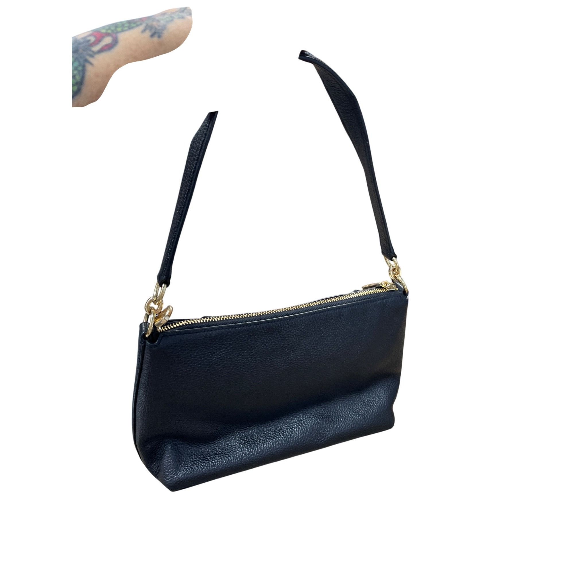 Coach Coach NY Marlon Black Leather pebbled Shoulder HandBag size Size ONE SIZE - 12 Thumbnail