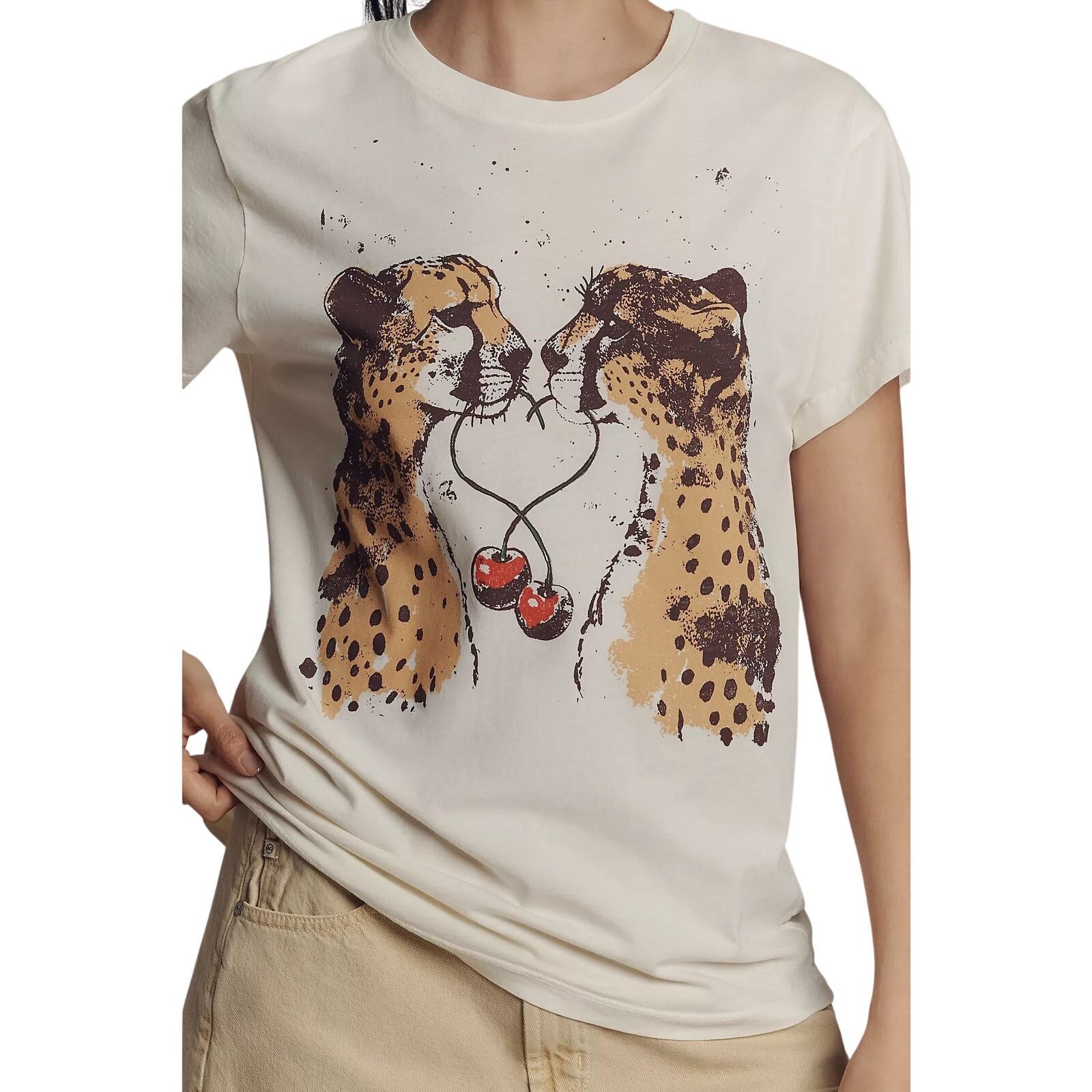 Anthropologie LETLUV for Anthropologie Cheetah Graphic Tee, Size XXS Size XXS / US 00 / IT 34 - 5 Thumbnail