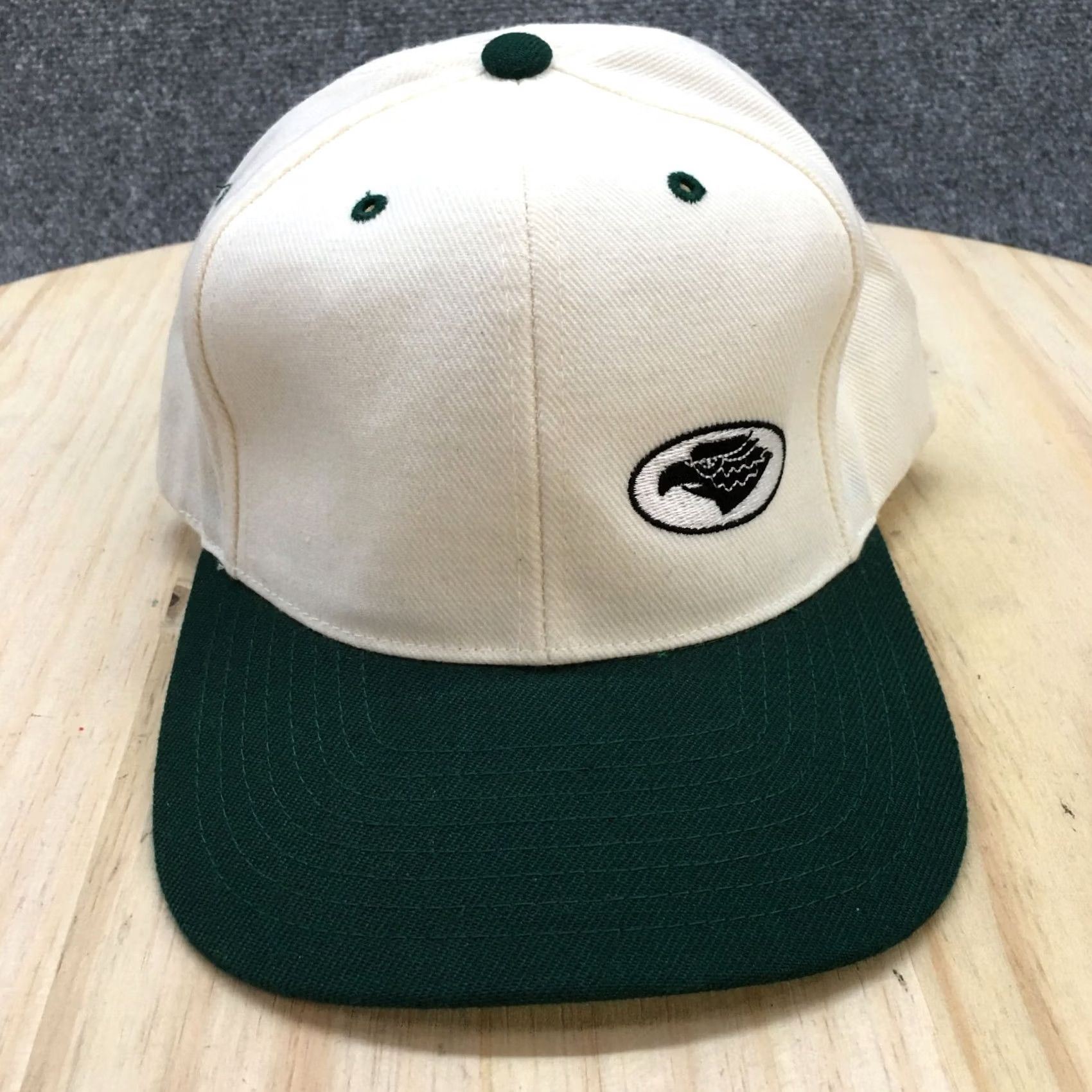 Vintage Headmaster Hat Mens One Size White Eagle Snapback Cap Green Embroidered Logo Size ONE SIZE - 2 Thumbnail