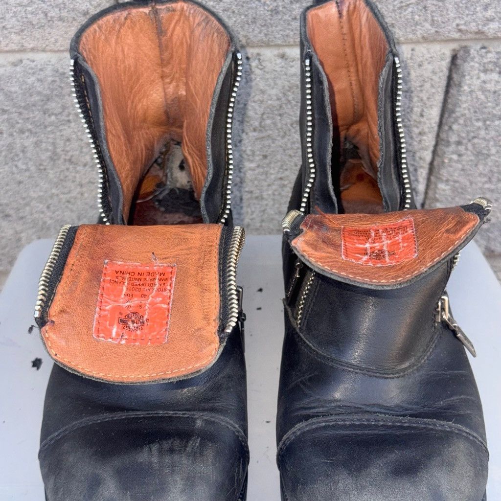 Harley Davidson Harley-Davidson Leather Chunky Double Zip Ankle Boots Size 9 Size US 9 / IT 39 - 9 Thumbnail