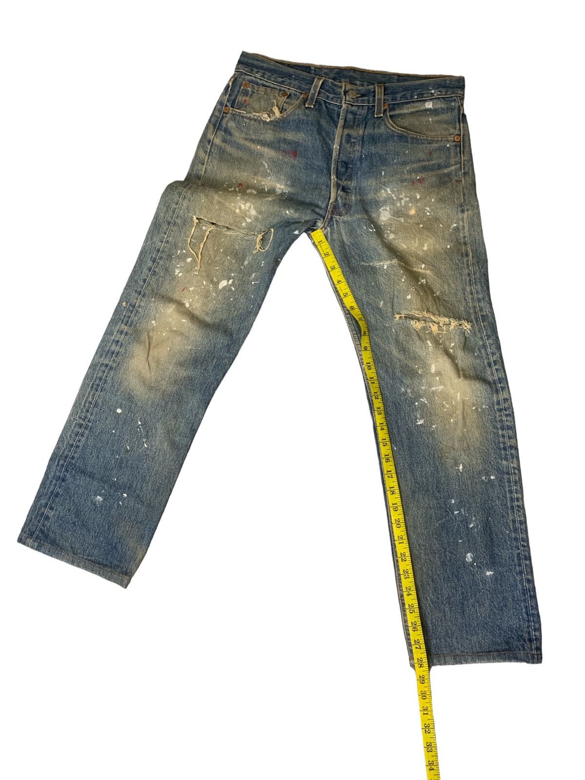 Levi's Vintage Clothing Rare Design Vintage Levi’s 501xx Distressed Denim Size US 32 / EU 48 - 10 Thumbnail