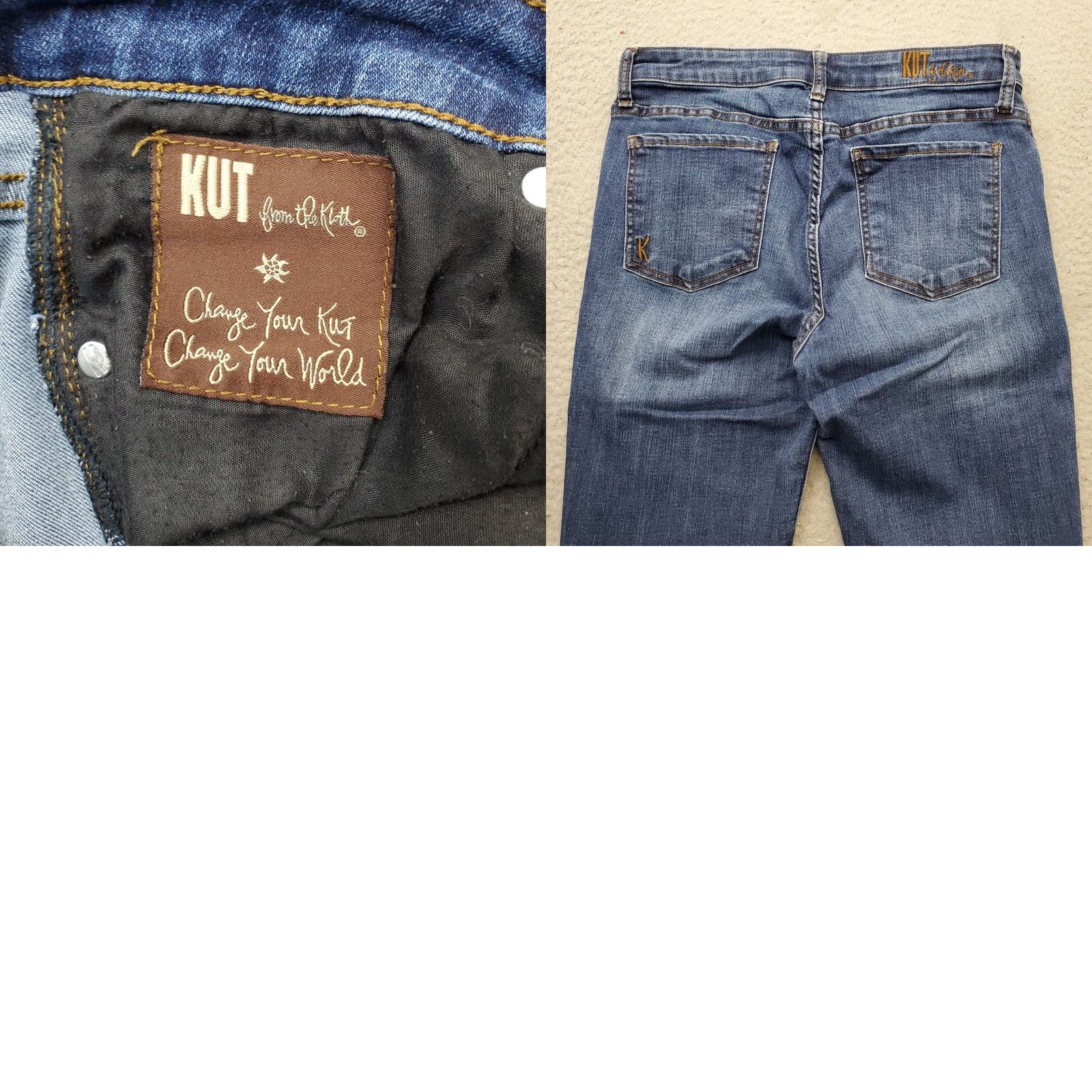 Vintage KUT from the Kloth Toothpick Skinny Jeans Womens 10 Blue Denim 5 Pocket Design Size 32" / US 10 / IT 46 - 8 Thumbnail