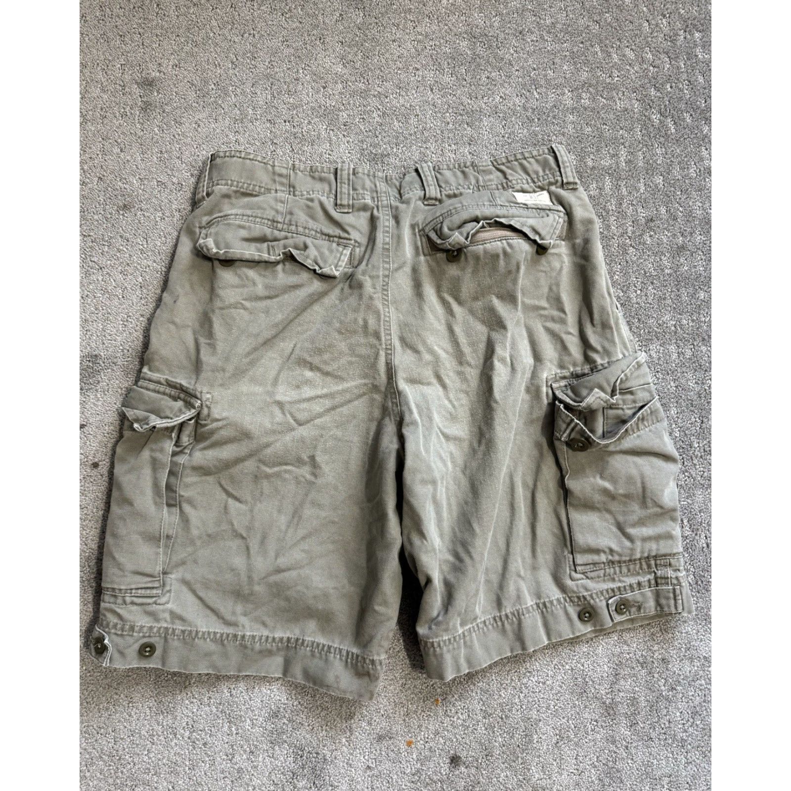 Gap VINTAGE Gap Cargo Shorts Men 31 Beige Brown Zip Fly Drawstring Buttoned Pockets Size US 31 - 3 Thumbnail