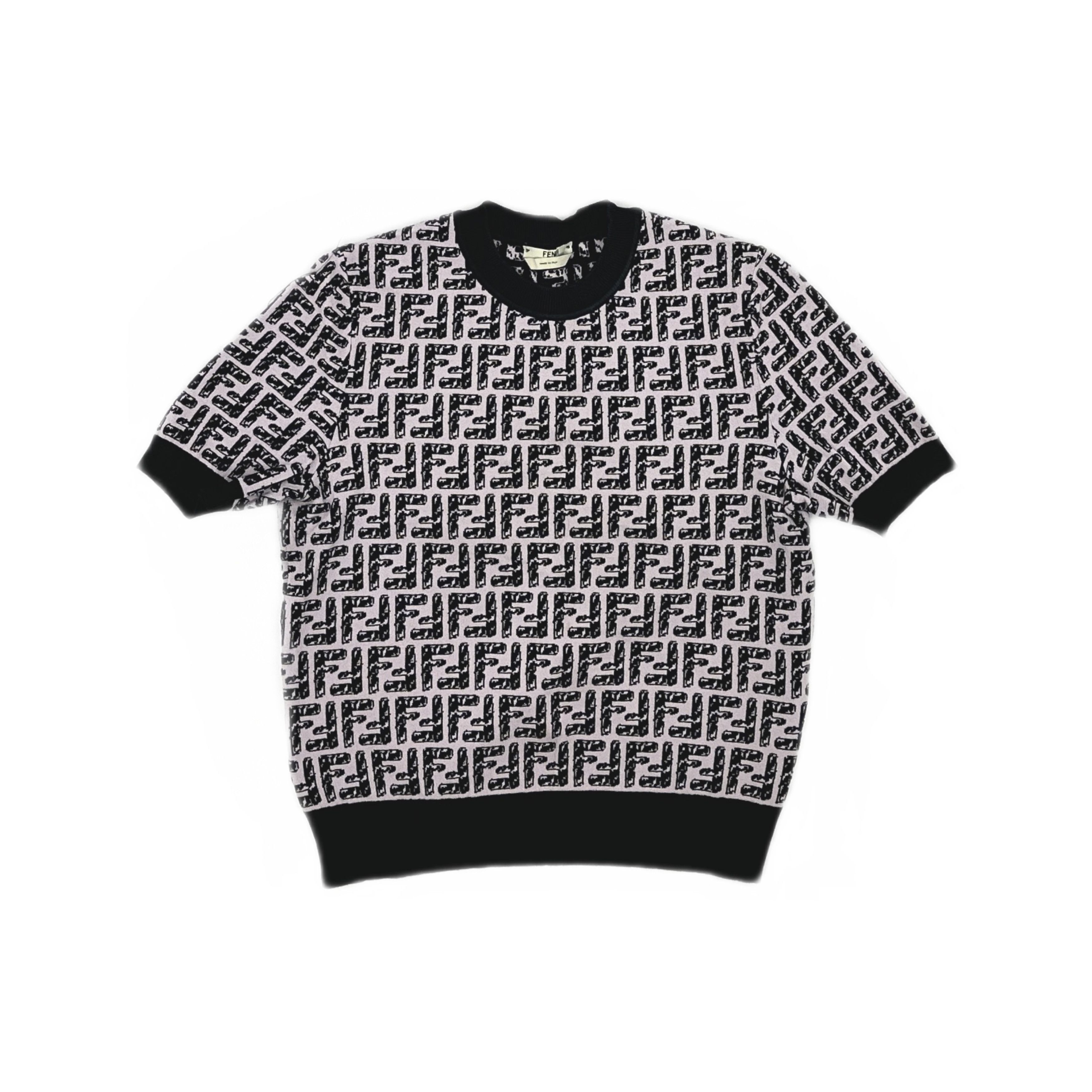 Fendi Fendi FF Logo Short Sleeve Sweater Size IT 38 Size XS / US 0-2 / IT 36-38 - 1 Thumbnail
