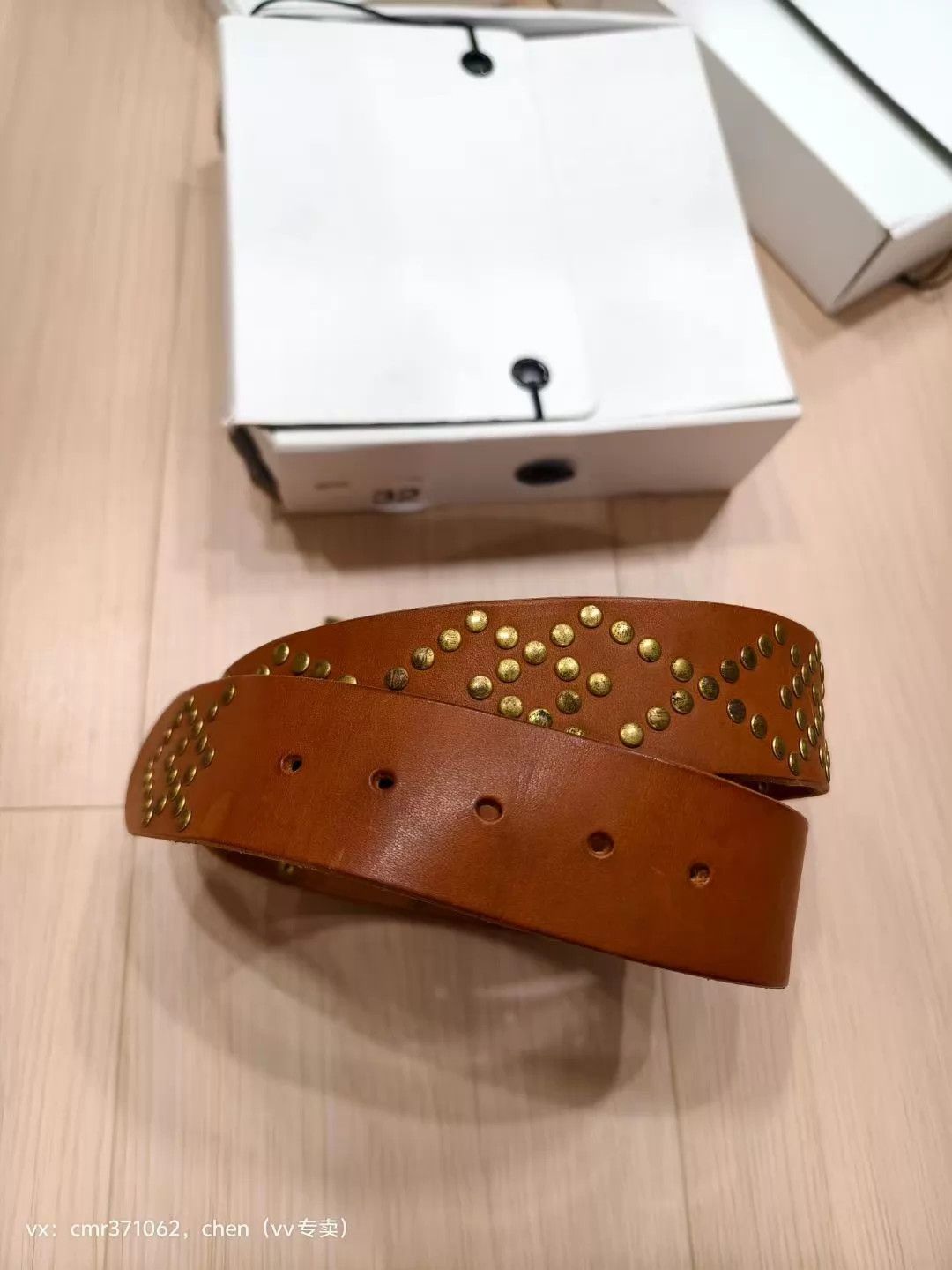 Visvim visvim 17SS STUDS BELT 45MM lt brown w32 new Size 32 - 2 Thumbnail