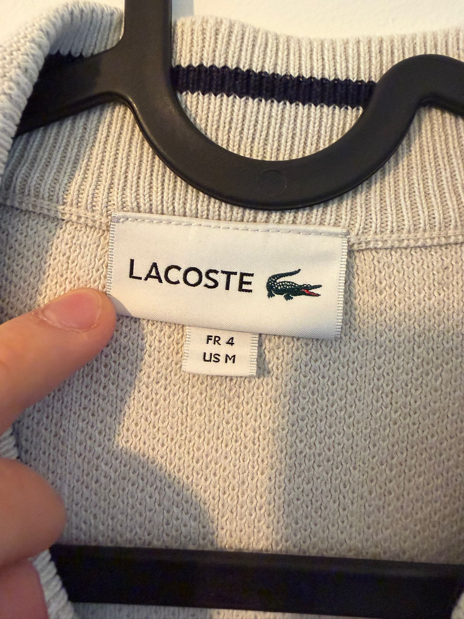 Lacoste Lacoste Knit Zip Cardigan Sweater Beige/Cream Size M Size US M / EU 48-50 / 2 - 4 Thumbnail
