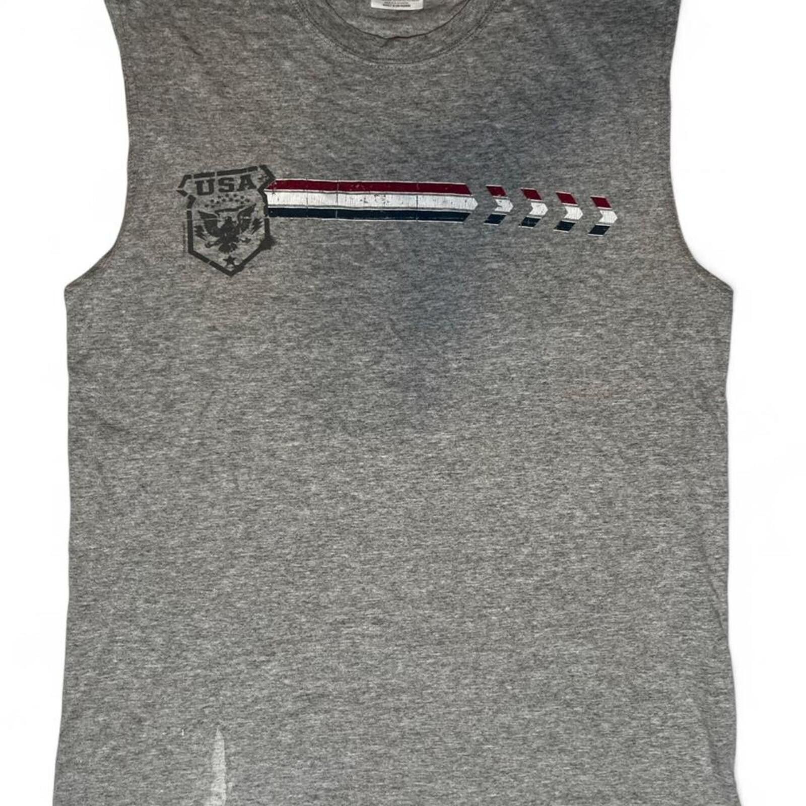 Hanes Vintage 90s USA Shield Graphic Sleeveless Tank Top Medium Size US M / EU 48-50 / 2 - 1 Thumbnail