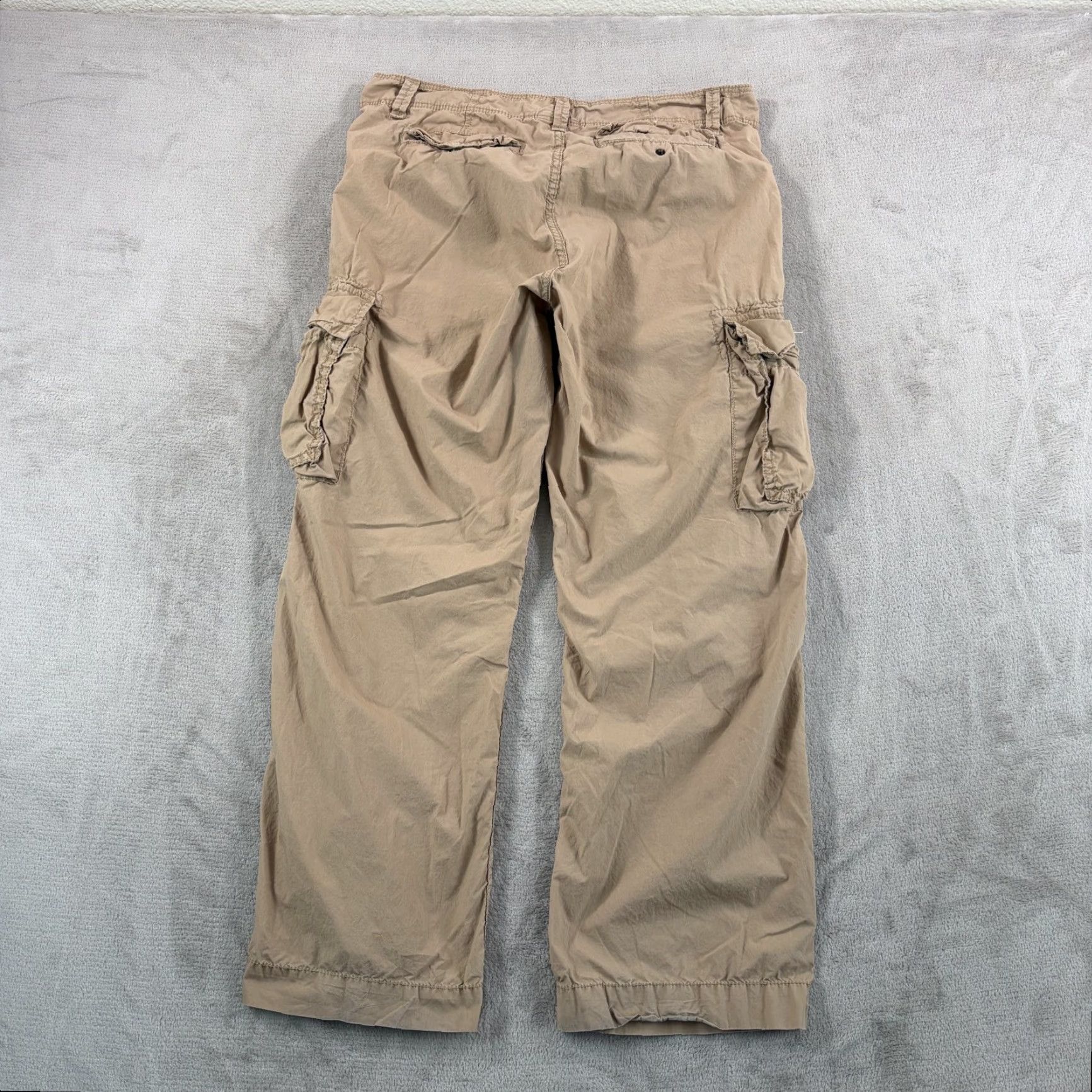 Polo Ralph Lauren Vintage Polo Ralph Lauren Paratrooper Cargo Pants Men 34x29 Beige USA Flag 90s Retro Grunge Army Cargo Wide-Leg Regular Cotton Canvas Jeans Jeans Size US S / EU 44-46 / 1 - 5 Thumbnail