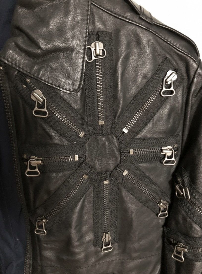 Moschino Moschino Couture S/S 1991 Leather Jacket Radial "Starburst" Size US M / EU 48-50 / 2 - 2 Thumbnail