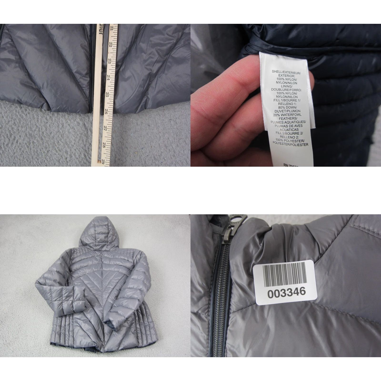Lucky Brand Lucky Brand Jacket Womens XL Gray Duck Down Puffer Full Zip Hooded Size XL / US 12-14 / IT 48-50 - 8 Thumbnail