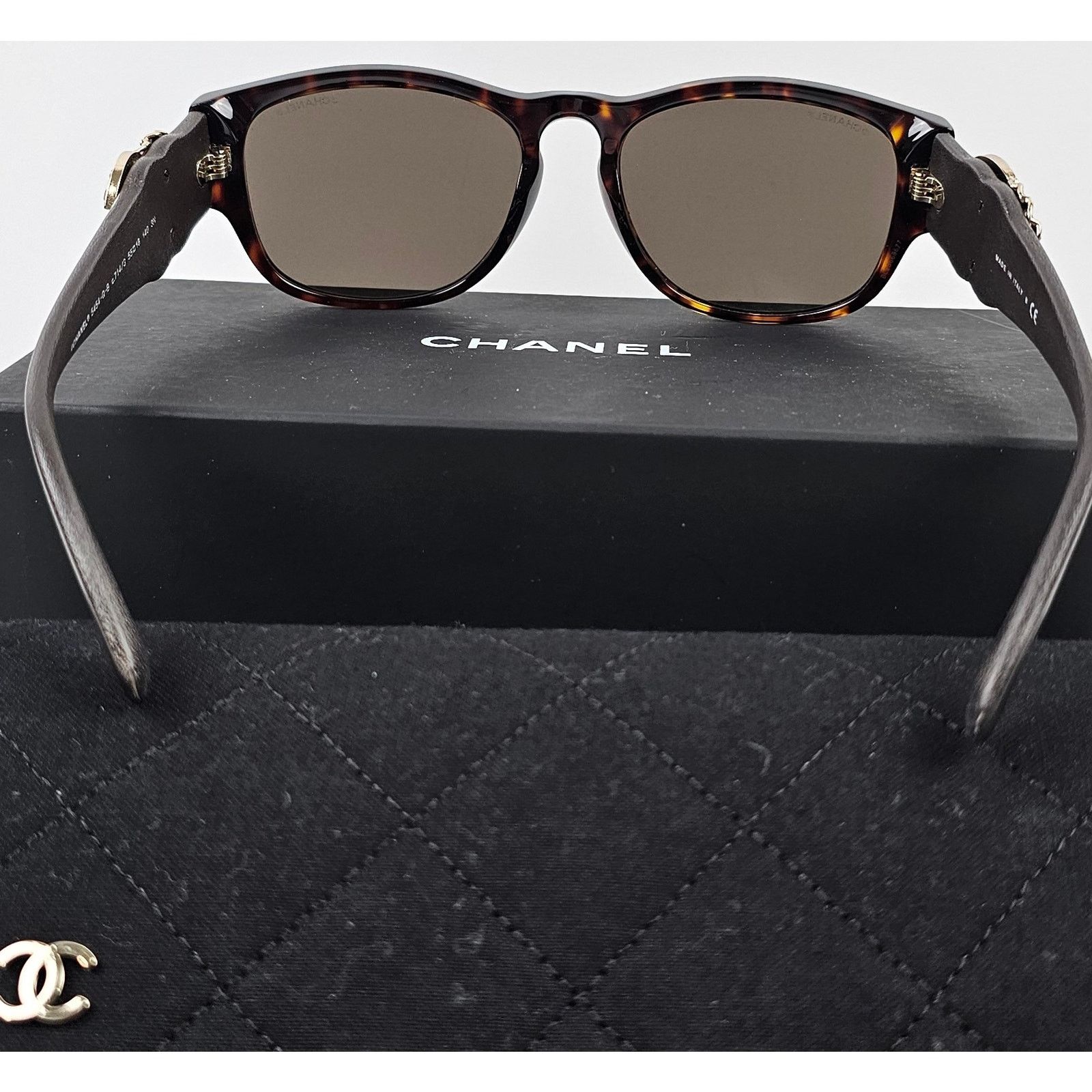 Chanel CHANEL Rectangle DARK HAVANA BROWN Sunglasses Size ONE SIZE - 4 Thumbnail