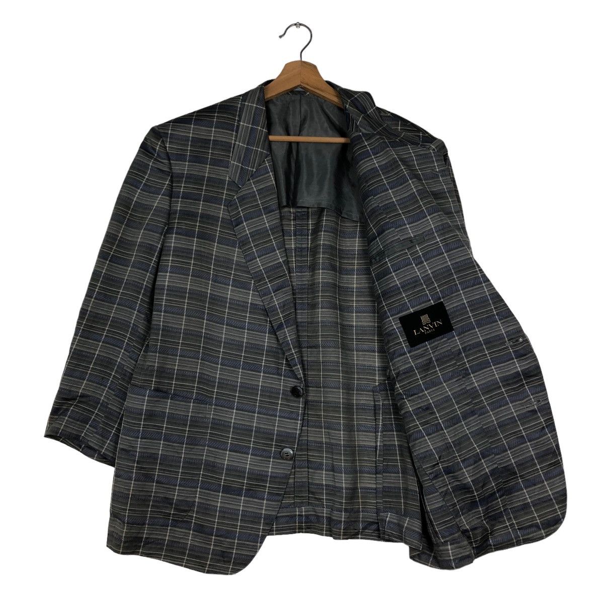 Japanese Brand 🔥Vintage Lanvin Paris Double Breast Tartan Design Coats Size US M / EU 48-50 / 2 - 11 Thumbnail