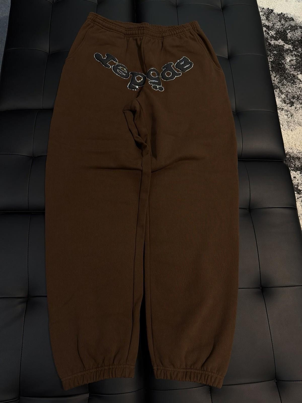 Sp5der Size M - Sp5der Worldwide Brown Crystal Sweatpants Spider Size US 32 / EU 48 - 1 Thumbnail
