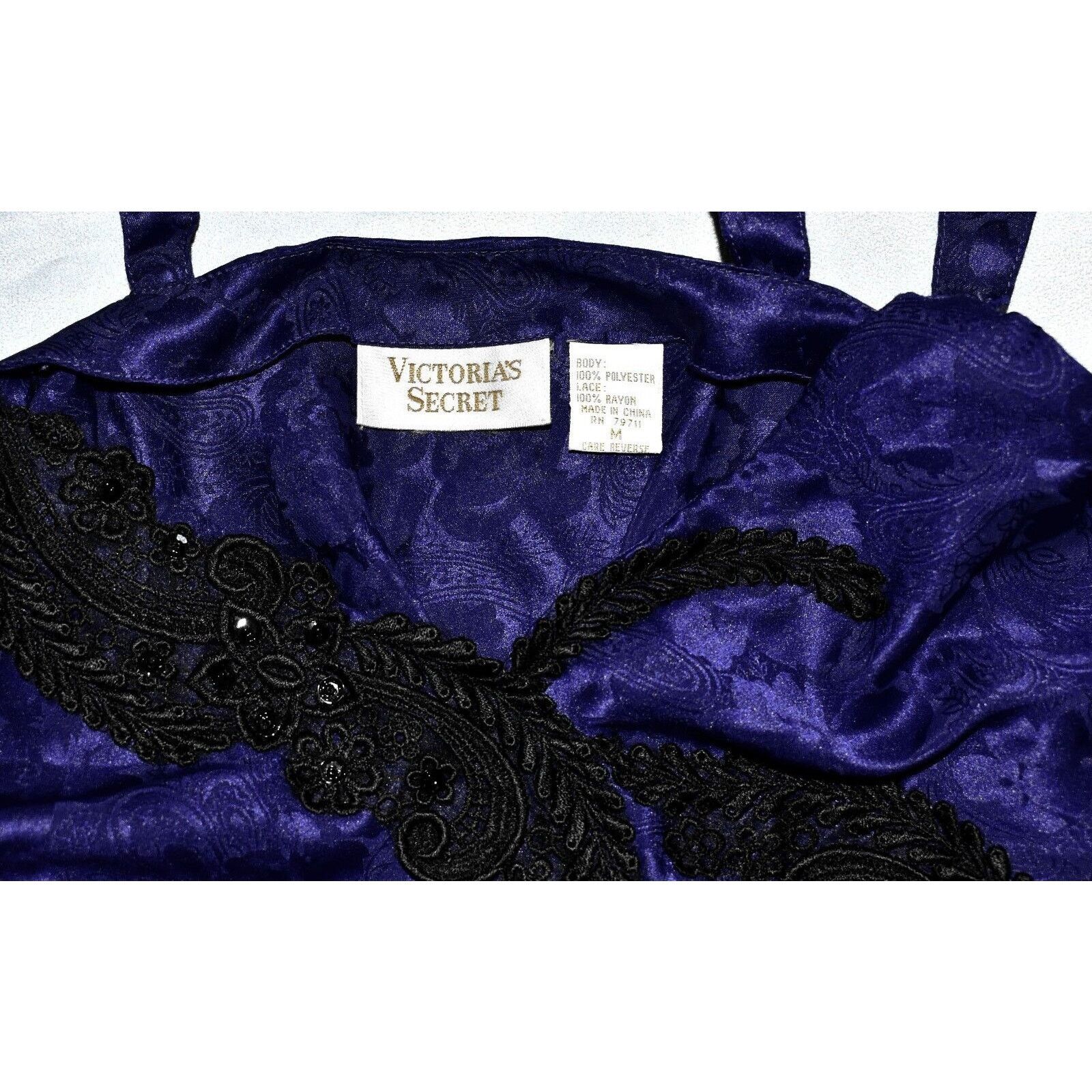 Victoria's Secret VICTORIA'S SECRET Floral Satin Dress Lace Robe 2 Pc Set Sz M Size ONE SIZE - 8 Thumbnail