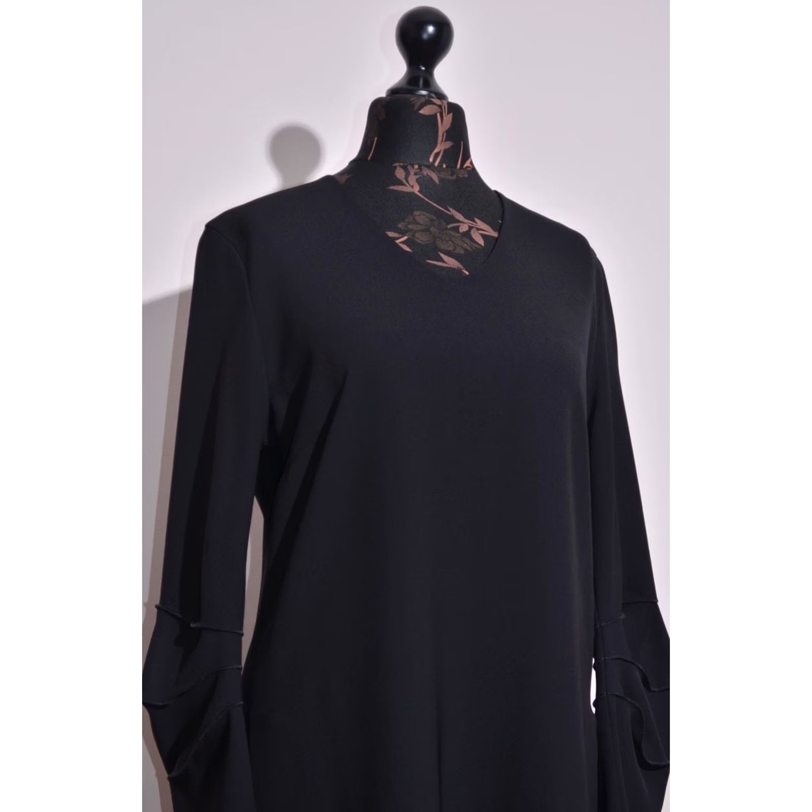 Vintage Annette Gortz Women's Black Avant-Garde Tunic Dress Layered Sleeves Size 40 Size S / US 4 / IT 40 - 2 Thumbnail