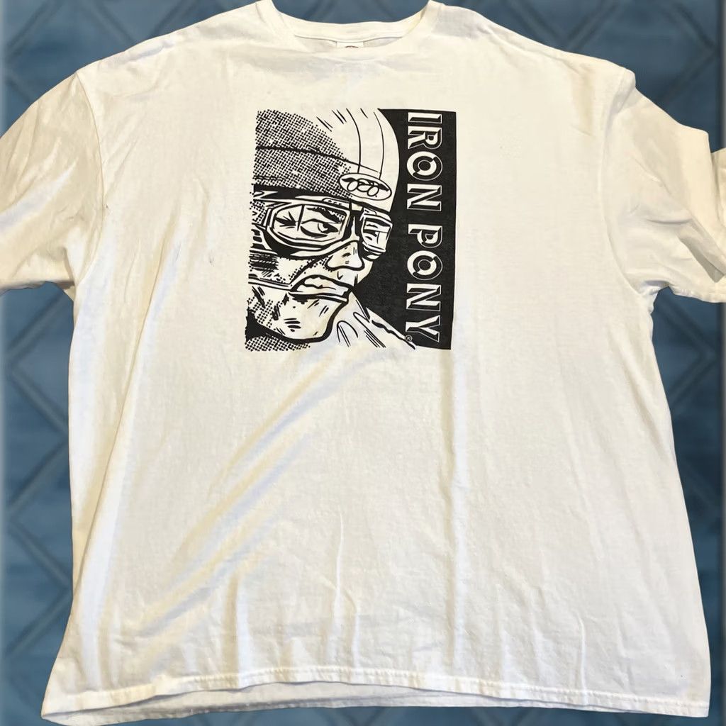 Delta VINTAGE Iron Pony Motorsports Double Sided Graphic Shirt Harley 3XL Men T-Shirt White Size US XXL / EU 58 / 5 - 1 Thumbnail