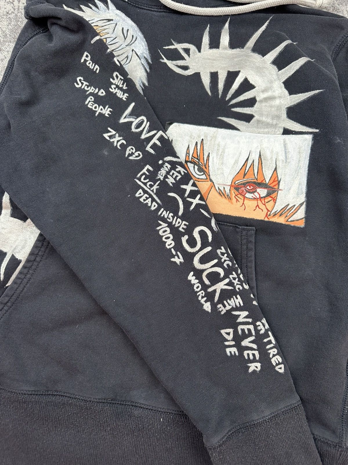 Anime Hand Painted Tokyo Ghoul Hoodie ZXC Graffiti Anime Size US S / EU 44-46 / 1 - 6 Thumbnail