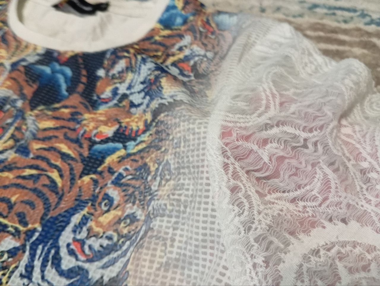 Other Pullman Man Tiger Graphic Lace Mesh T-Shirt Size US L / EU 52-54 / 3 - 4 Thumbnail