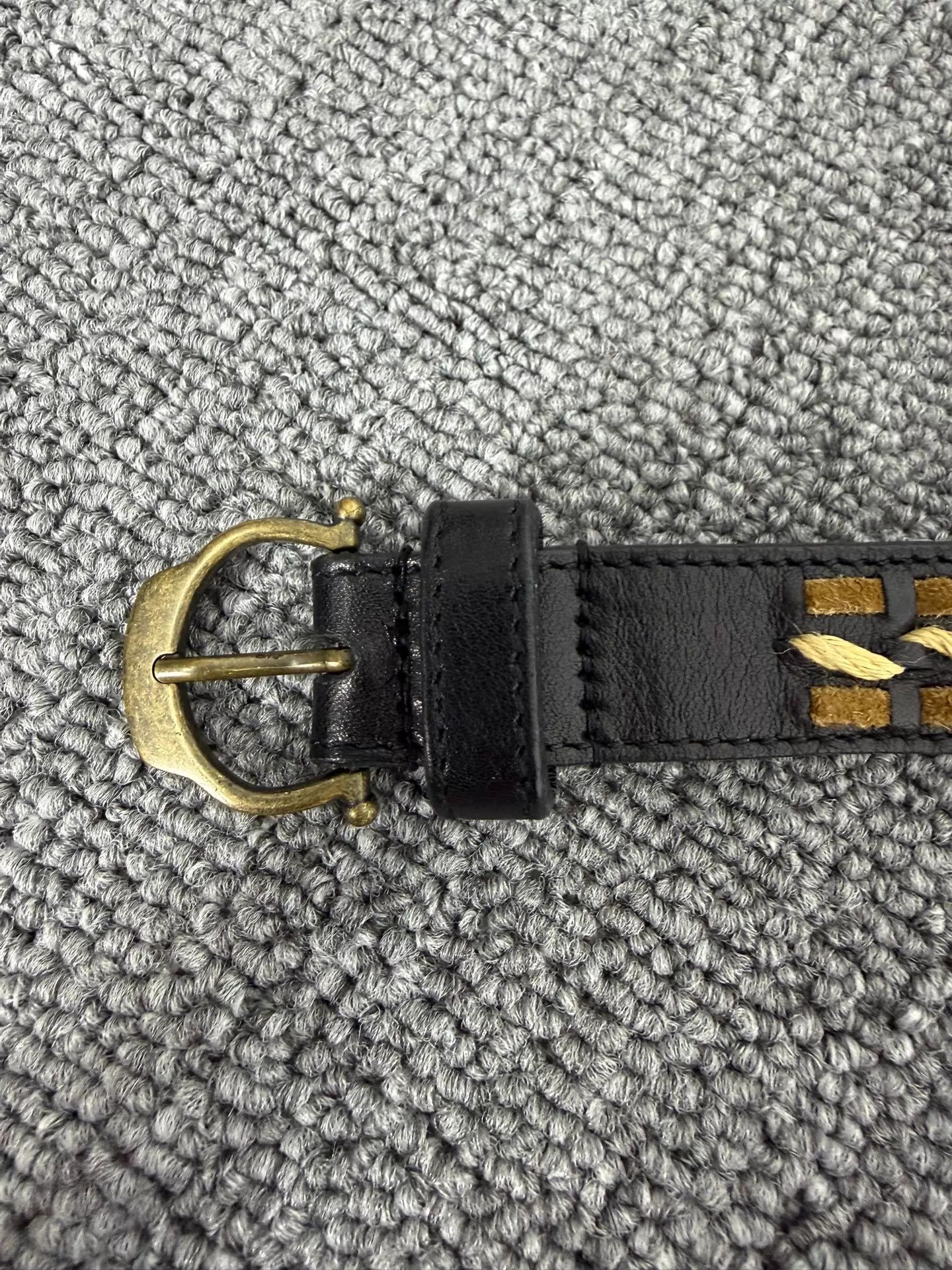 Saint Laurent Paris SLP 21SS Handwoven Brass Horsebit Belt 80 Black Size ONE SIZE - 2 Thumbnail