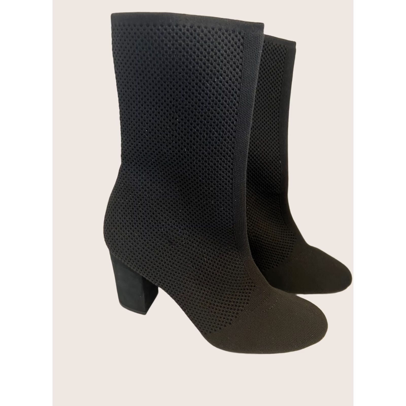 Kenneth Cole Kenneth Cole Boot Womens 9.5 40 Ankle Stretch Perforated Fabric 3.5 Block Heel Size US 10 / IT 40 - 1 Thumbnail