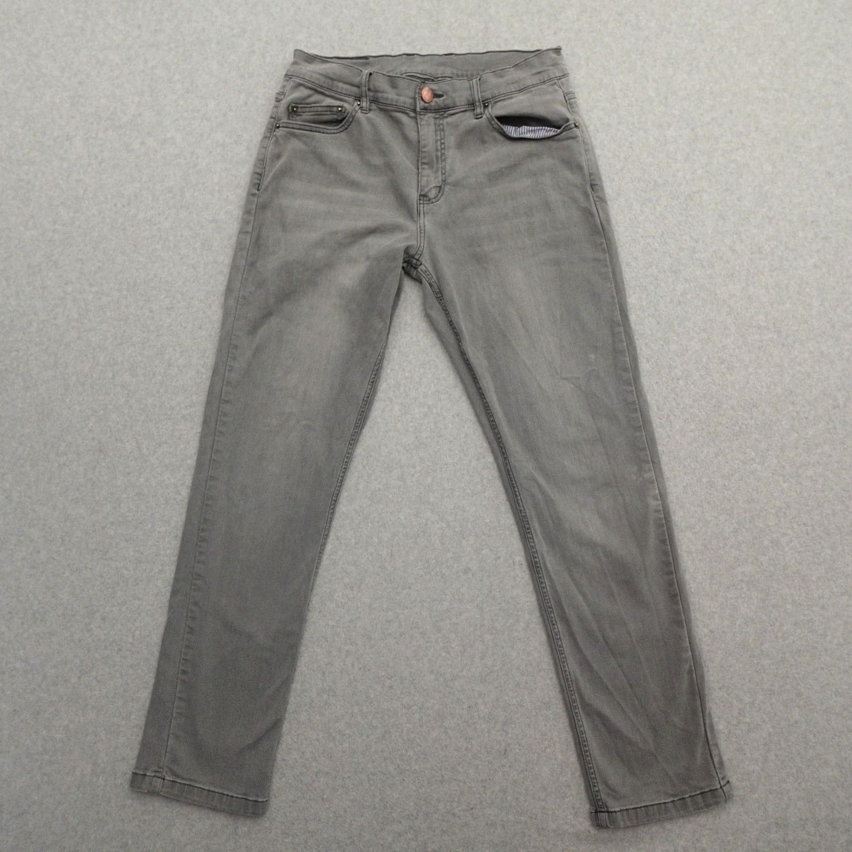 Vintage MUGSY Jeans Mens 30 (30X29) Gray Taper Stretch Tapered Leg Shirt Size US 30 / EU 46 - 2 Thumbnail