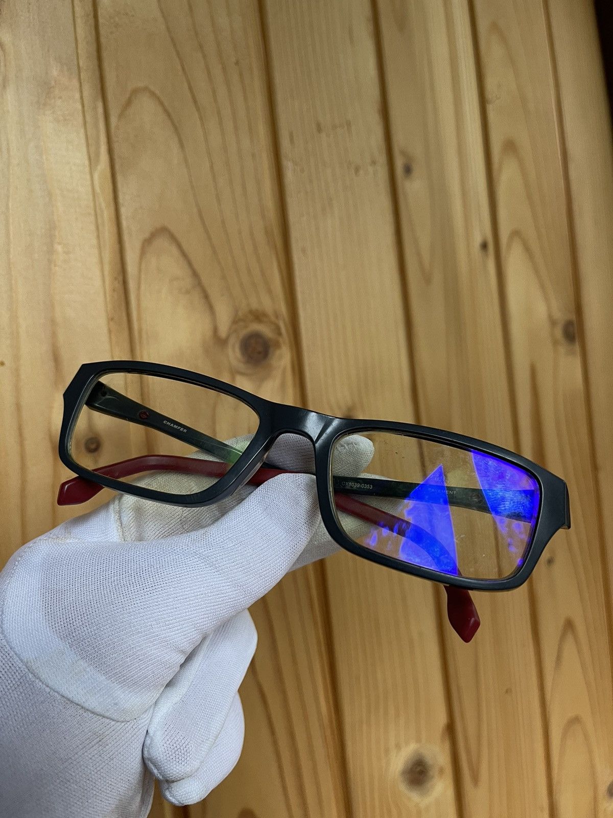 Oakley × Vintage Oakley 00s Chamfer 53 • 18 Pavement glasses red/black Size ONE SIZE - 7 Thumbnail