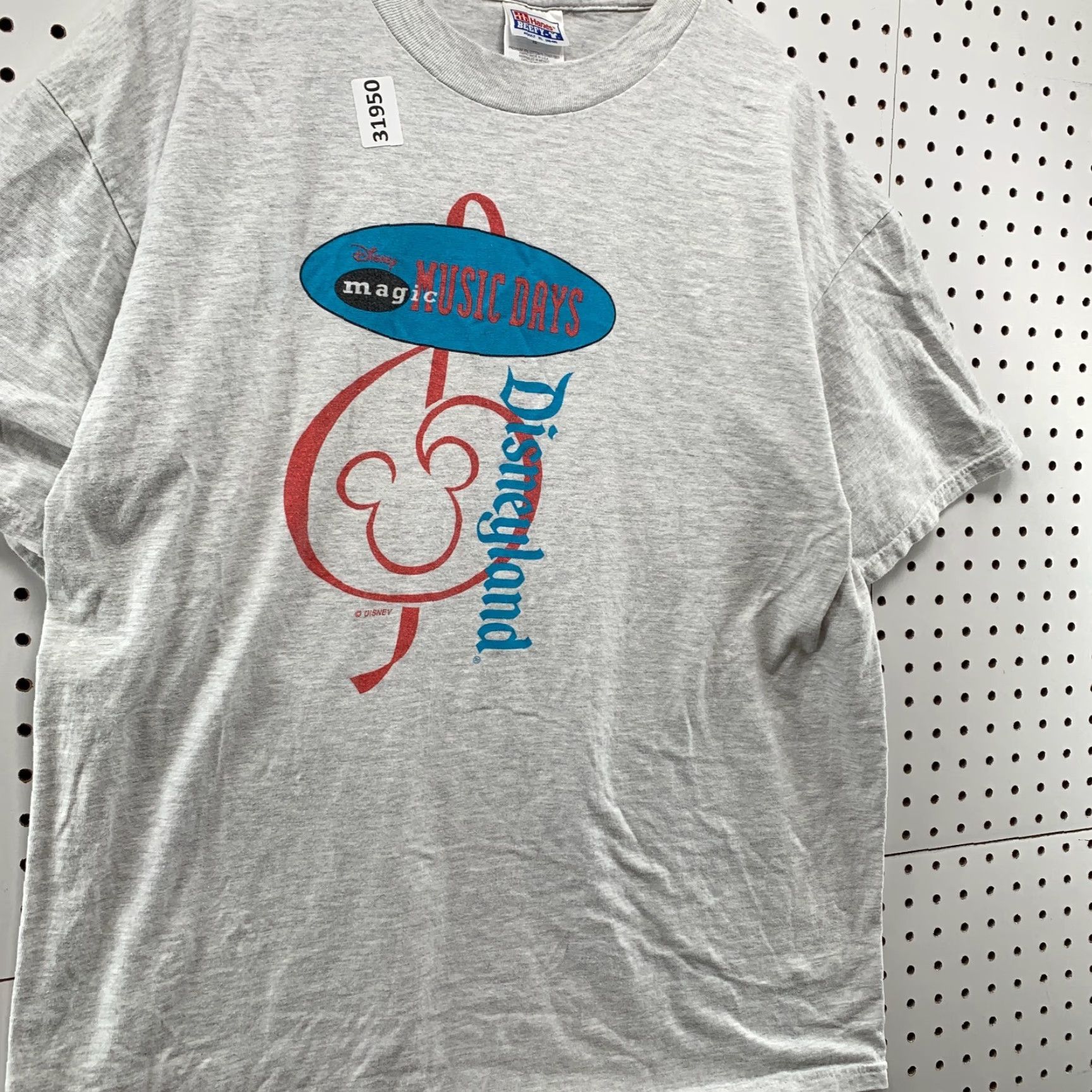 Hanes VINTAGE Disney Disneyland Music Days Shirt Mens Large Gray 21x28 Size US L / EU 52-54 / 3 - 4 Thumbnail