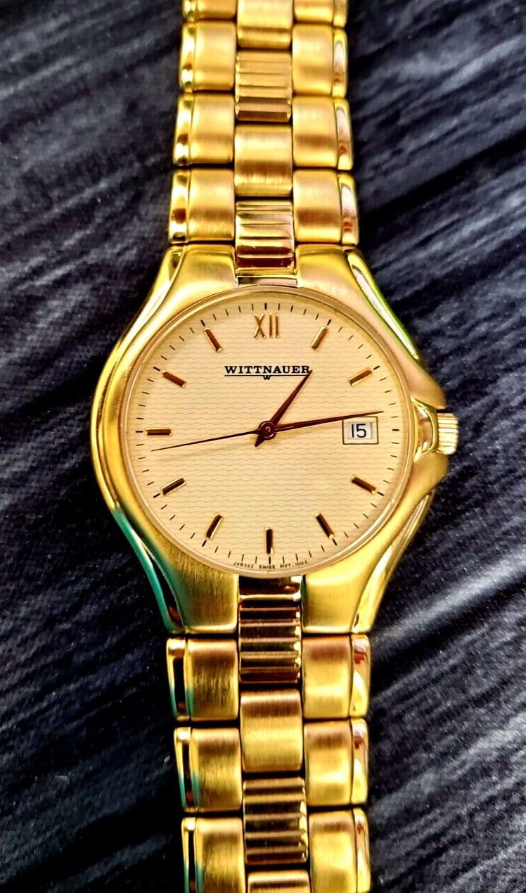 image of Wittnauer Swiss Made Jv8322 Men's Watch Excellent Condition in Gold