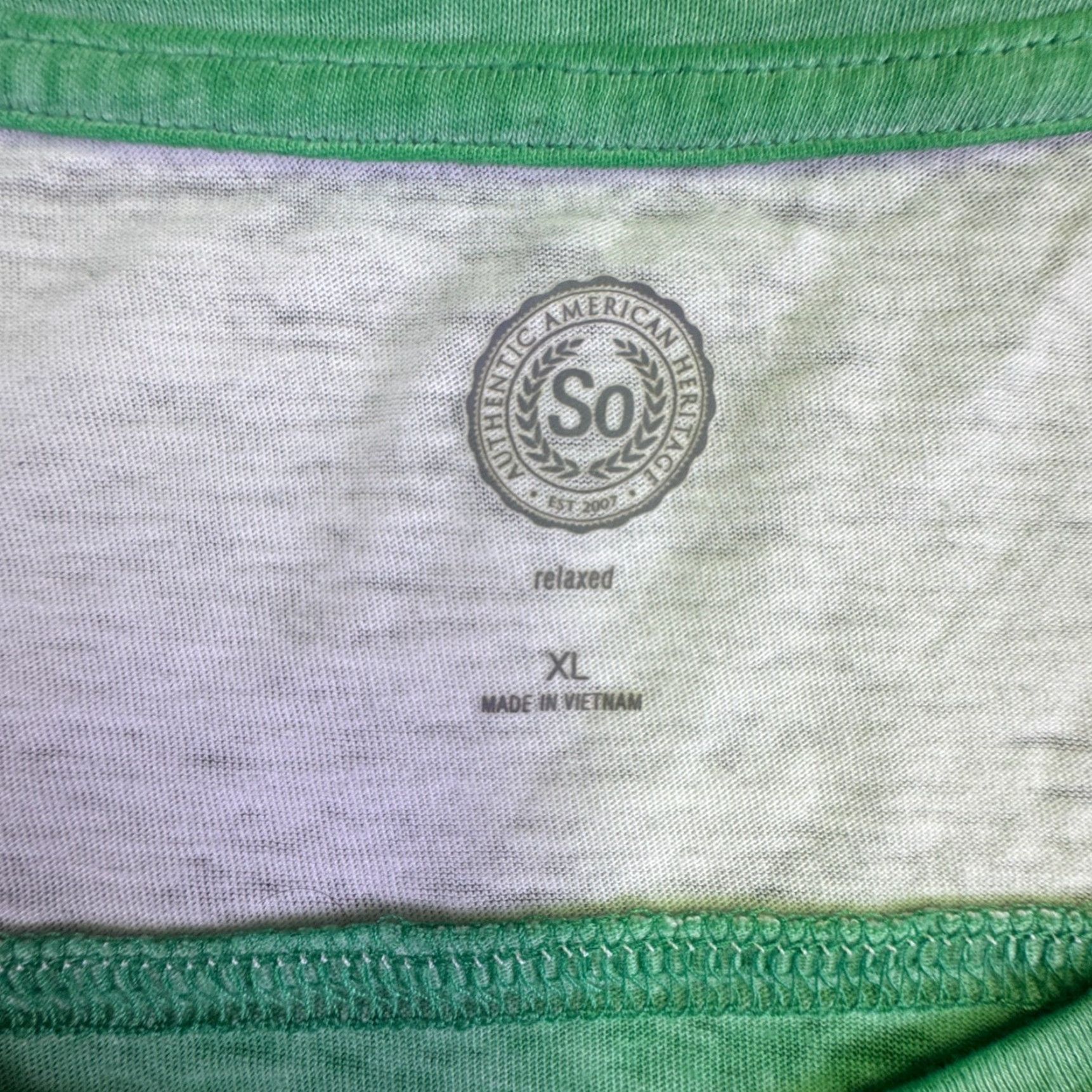 Vintage SO Women's XL Green White Raglan Sleeve Shirt Tie Front Lightweight Cotton Blend Vintage? No Size XL / US 12-14 / IT 48-50 - 4 Thumbnail