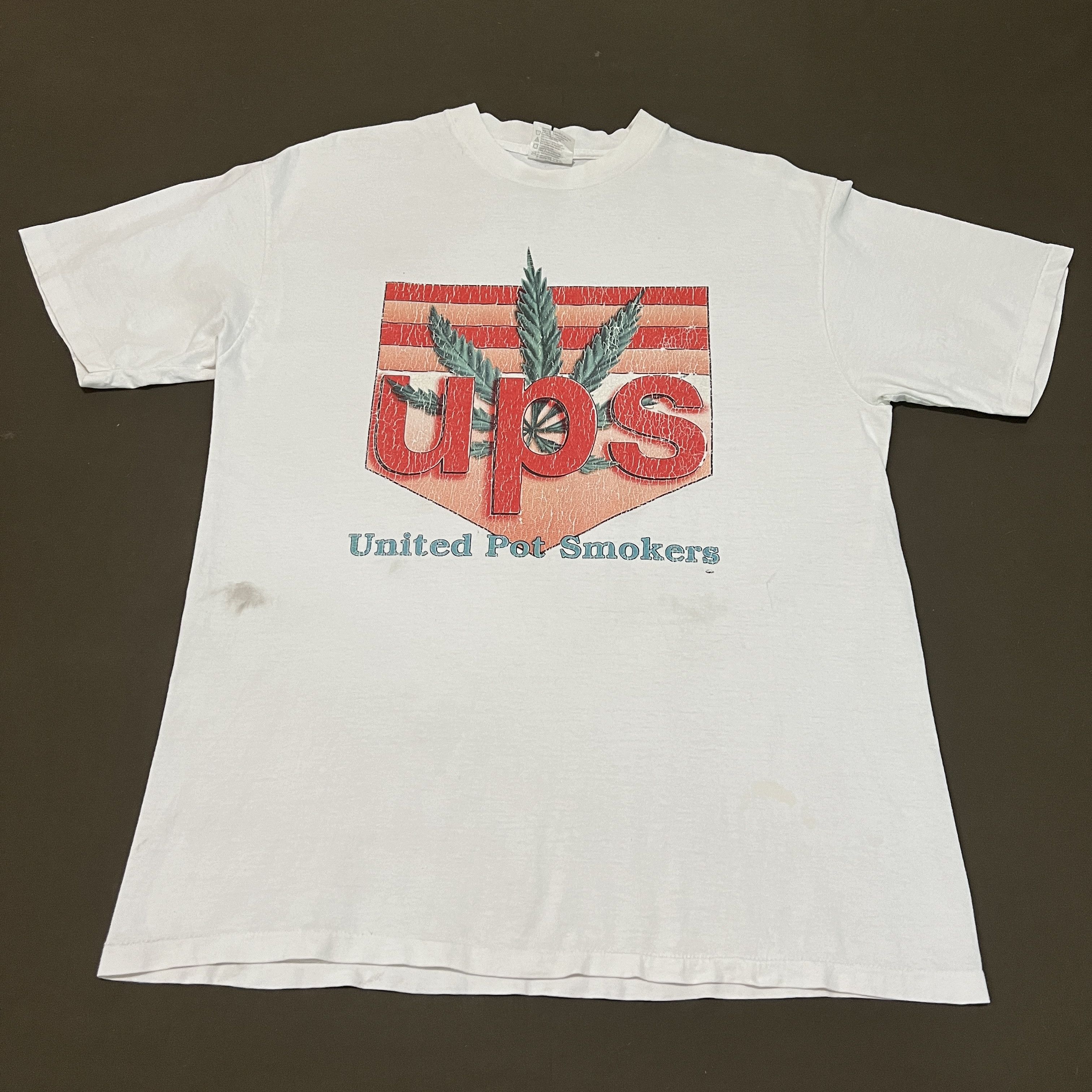 Vintage Vintage 90s UPS United Pot Smokers Tee Weed Marijuana Size US L / EU 52-54 / 3 - 2 Thumbnail