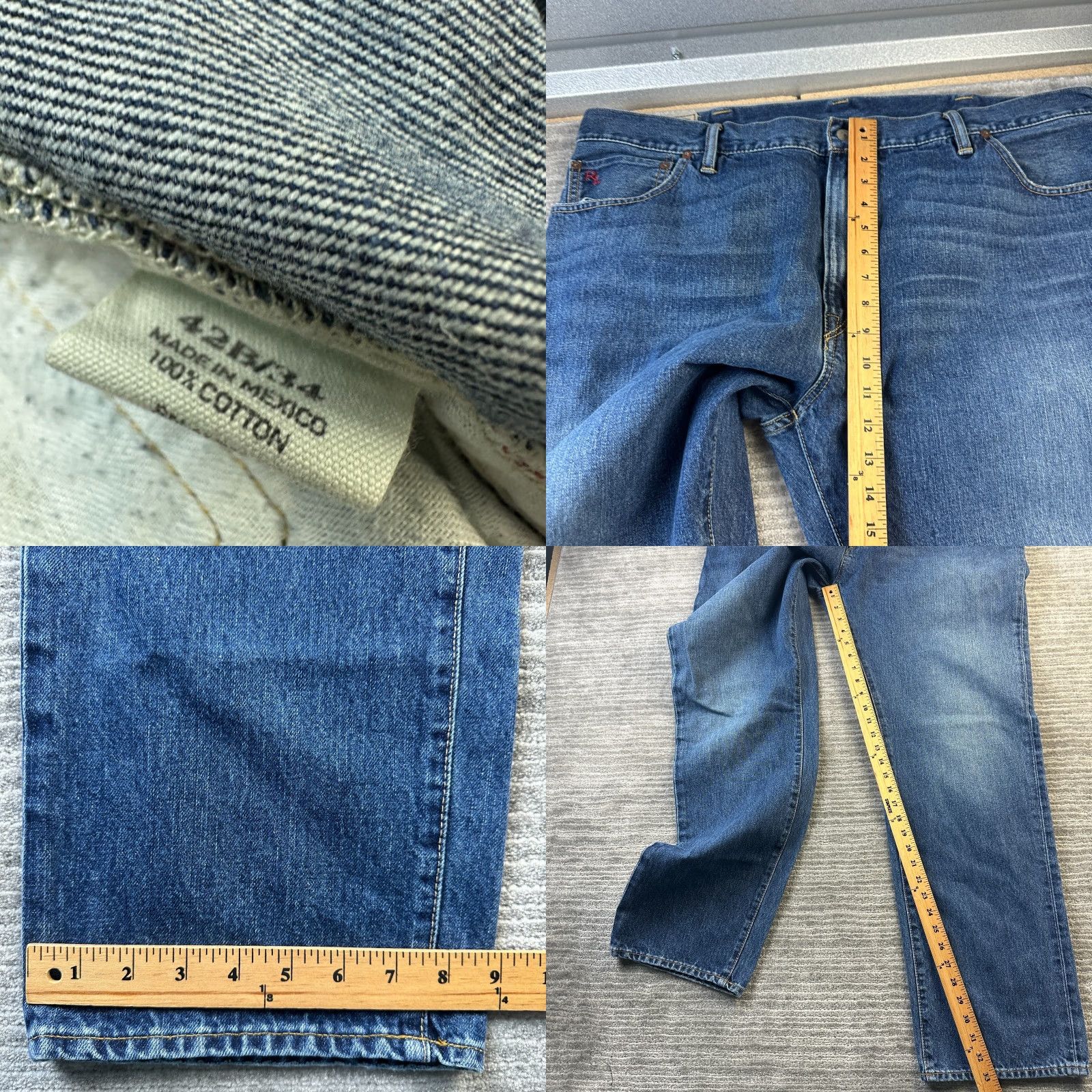 Polo Ralph Lauren Polo Ralph Lauren Jeans Mens 42Bx34 Blue Denim Hampton Relaxed Straight Big Tall Jeans Size US XL / EU 56 / 4 - 8 Thumbnail