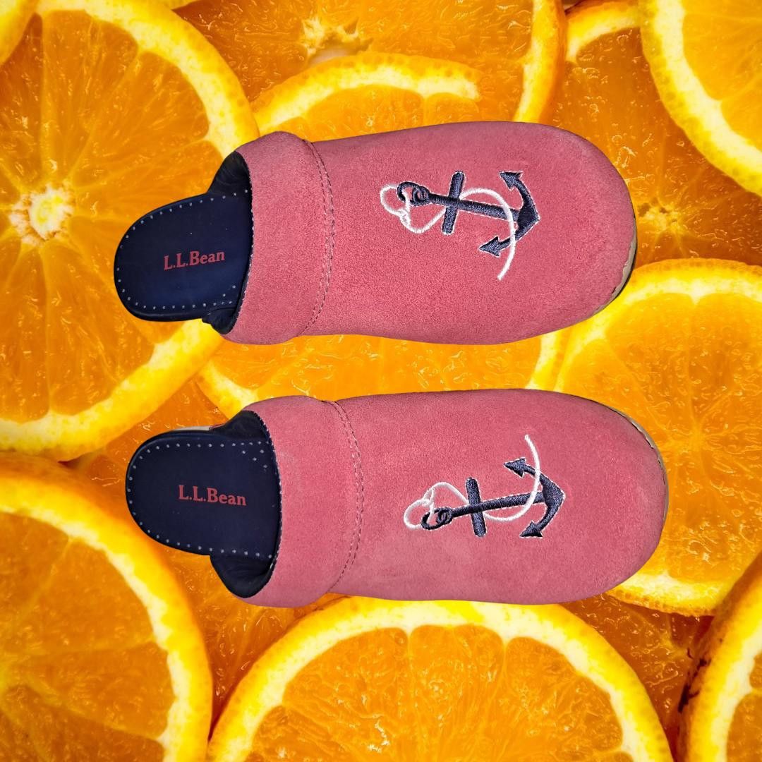 L.L. Bean L.L. Bean Salmon Color Clog Mule Shoe with Anchor on the Fro Size US 6 / IT 36 - 2 Thumbnail