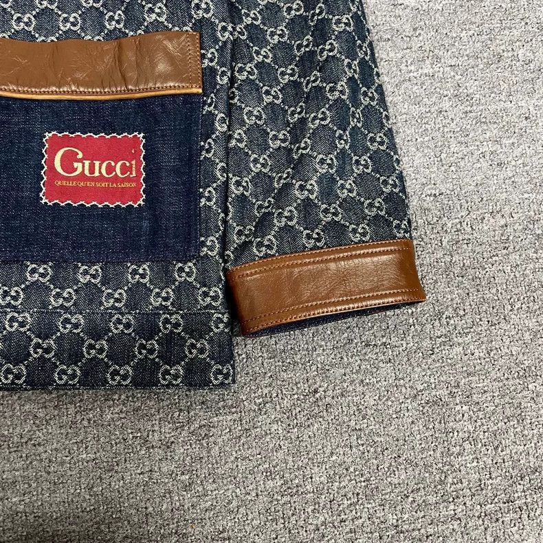 Gucci Gucci Sise 38 Double G full print leather patchwork denim Size US XS / EU 42 / 0 - 4 Thumbnail