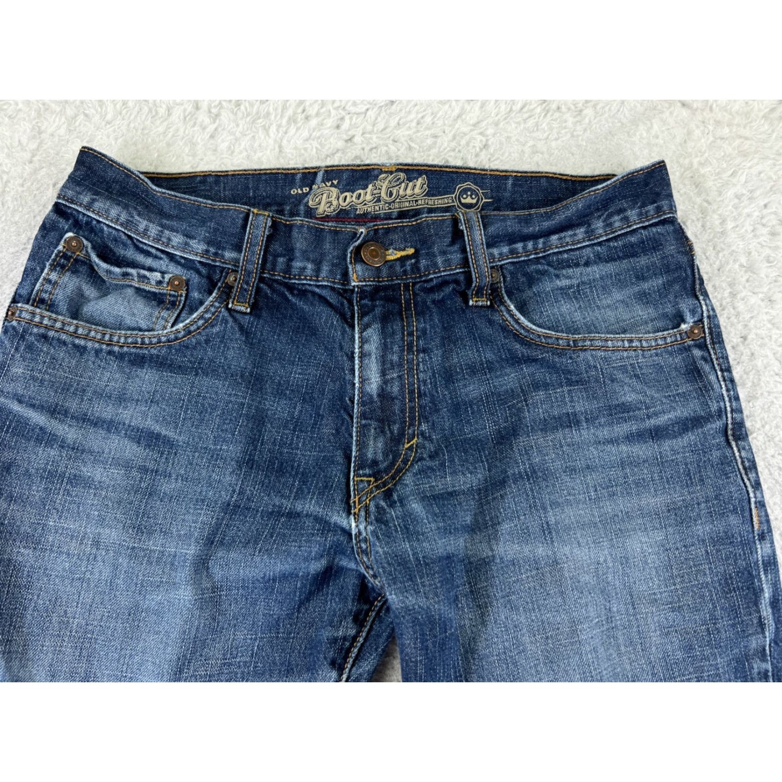 Old Navy Old Navy Jeans Bootcut 32x29 Blue Denim Distressed 100% Cotton 5-Pocket Regular Women’s Pants Size US 32 / EU 48 - 4 Thumbnail