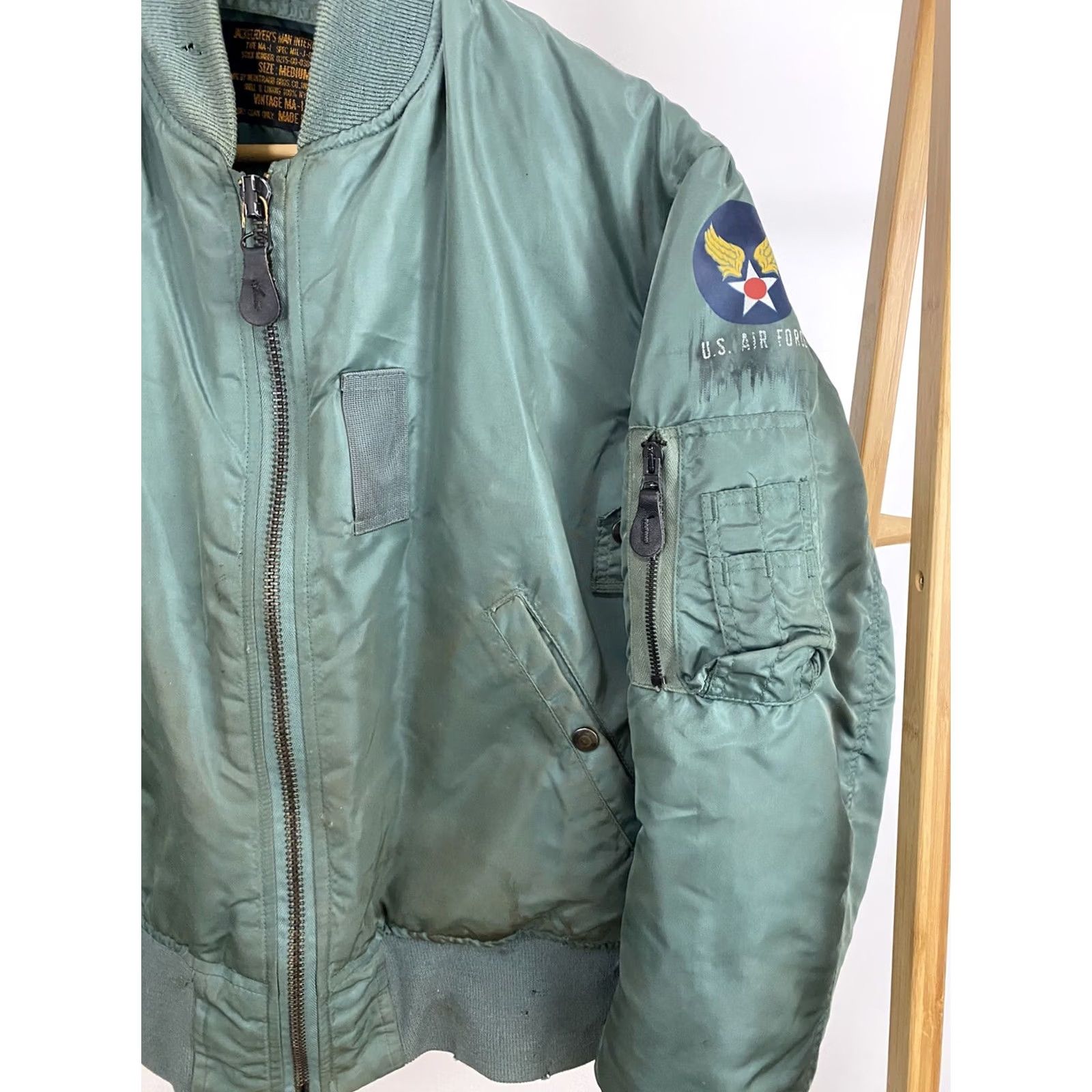 Vintage VINTAGE MA-1 USAF Stencil Military Flight Bomber Jacket Weintraub M Green Mens Size US M / EU 48-50 / 2 - 5 Thumbnail
