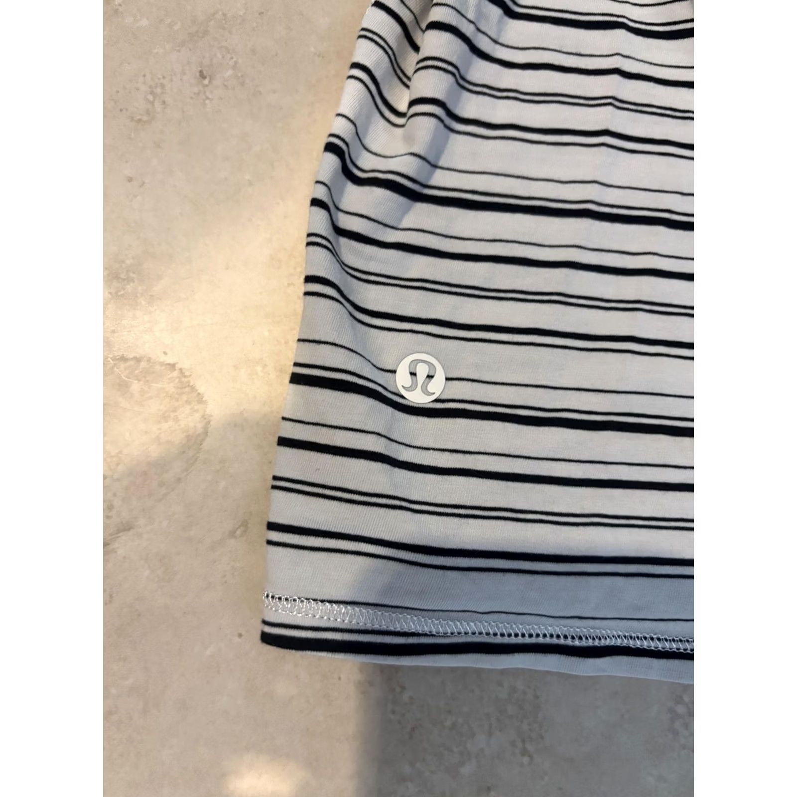 Lululemon Lululemon Tank Womens 6 White Striped Racerback Pima Cotton Yoga Sleeveless Top Stretch Lightweight Crew Neck Size M / US 6-8 / IT 42-44 - 5 Thumbnail