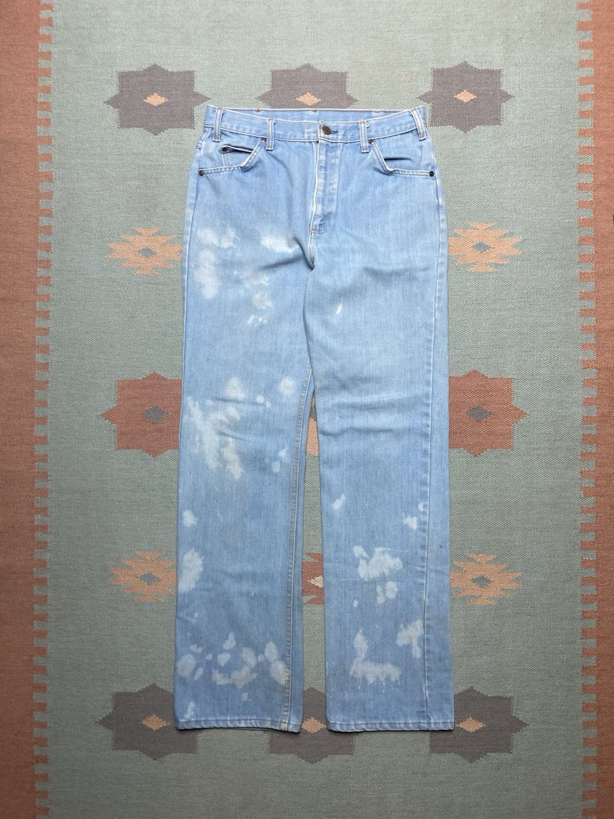 Vintage 70s denim blue jeans bootcut flare faded wash hippie 31x33 Size US 31 - 1 Thumbnail
