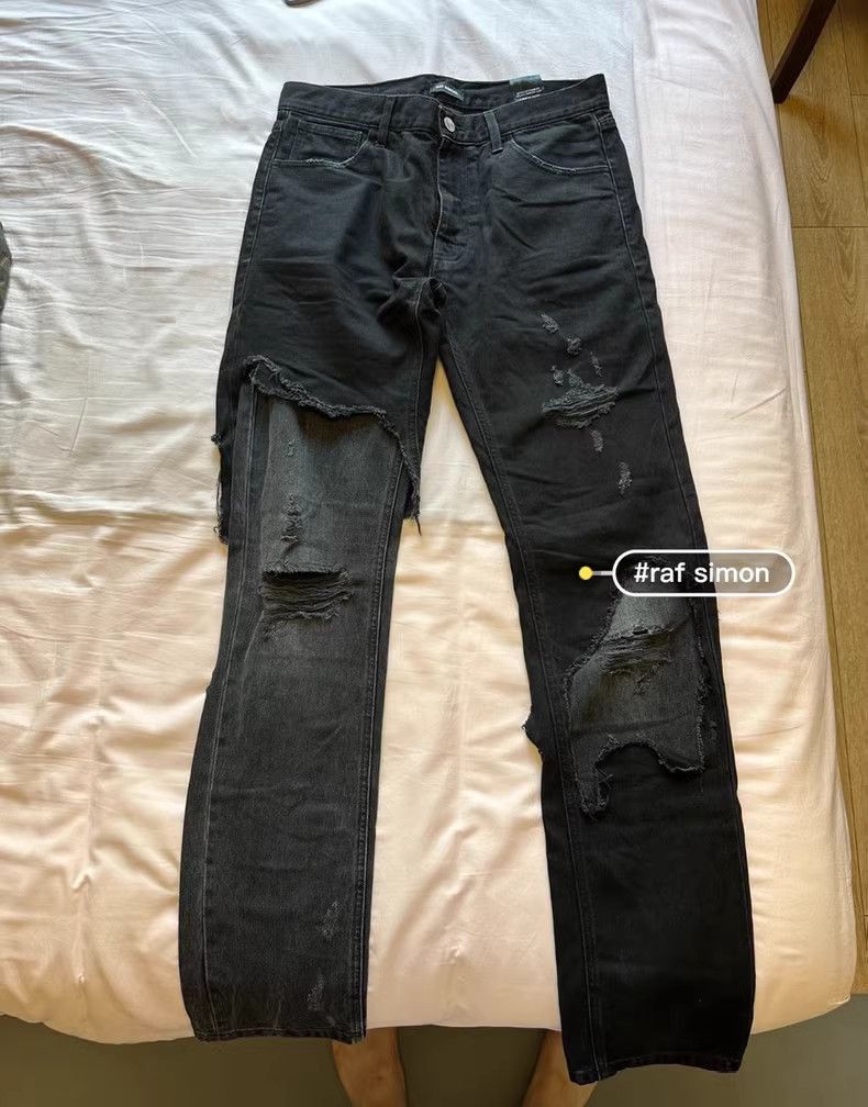 Raf Simons Destroyed Denim | Grailed
