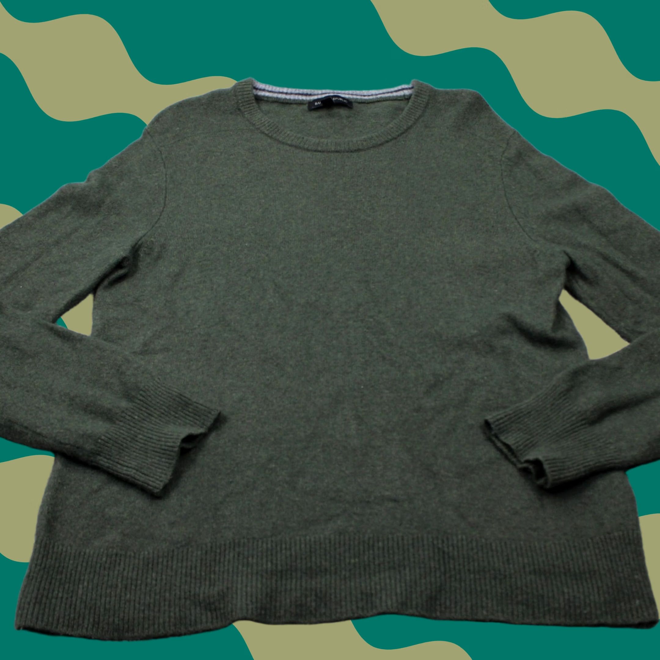 Banana Republic Banana Republic Sweater Mens XL Green Wool Merino L/S Pullover Size US XL / EU 56 / 4 - 1 Thumbnail