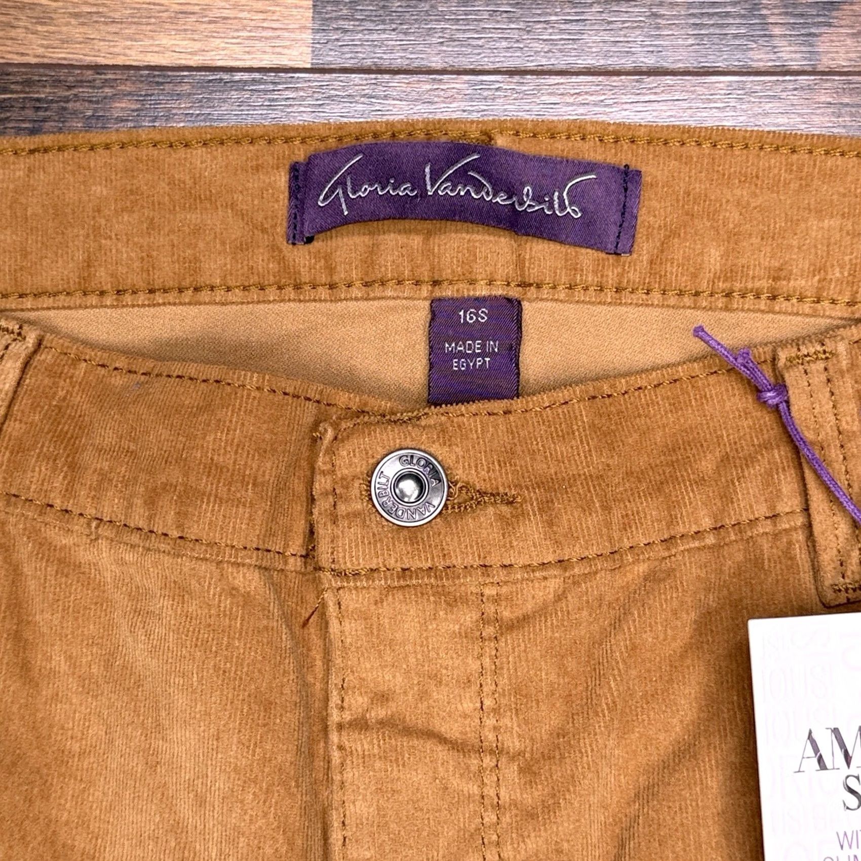 Gloria Vanderbilt Gloria Vanderbilt Amanda Slim Corduroy Pants Womens 16 Short Cider Spice Brown 5-Pocket Jeans City Slimming Straight Bag Logo New Size 38" / US 16 / IT 52 - 4 Thumbnail