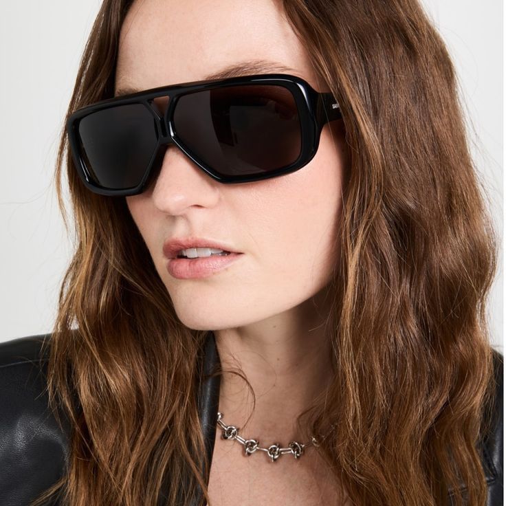 Yves Saint Laurent NEW SAINT LAURENT SL 569Y 001 BLACK WOMEN SUNGLASSES SL569Y Size ONE SIZE - 8 Thumbnail