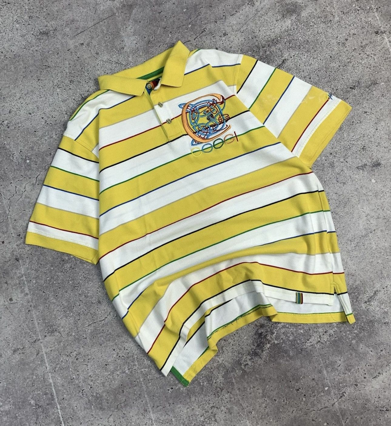 Coogi Vintage COOGI Striped Yellow Polo Size US L / EU 52-54 / 3 - 5 Thumbnail
