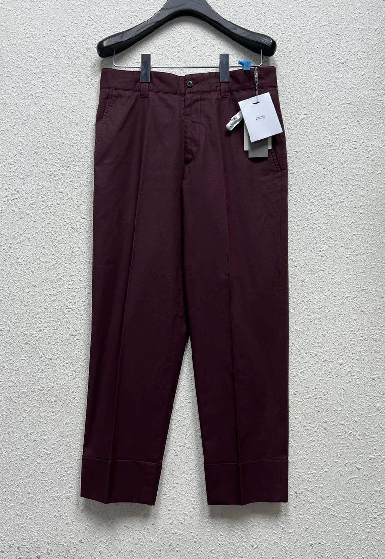 Dior dior burgundy tailored trousers size 44-dmc Size US 31 - 1 Thumbnail
